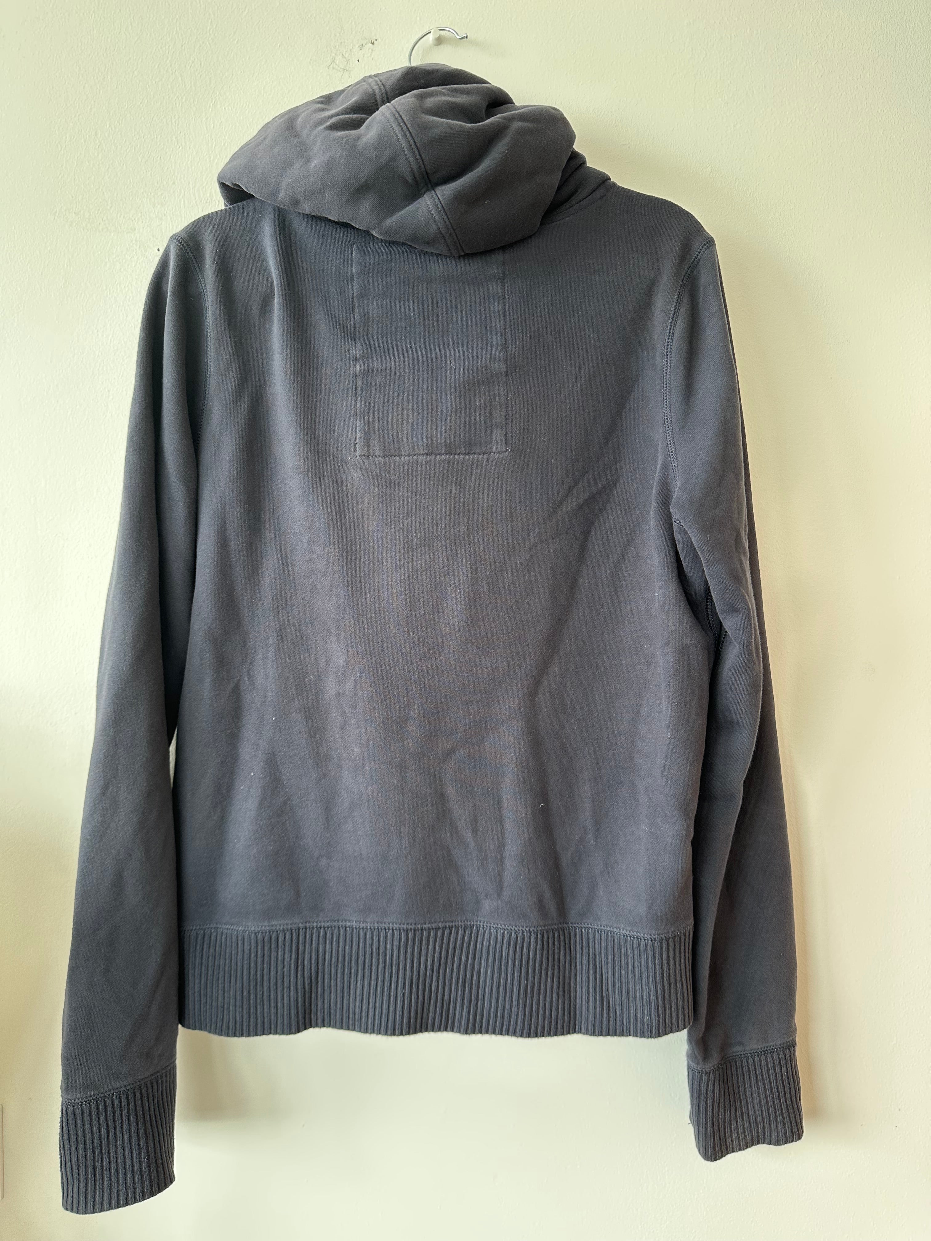Abercrombie & Fitch Navy Button-Up Hoodie Jacke L MUSCLE, guter Zustand