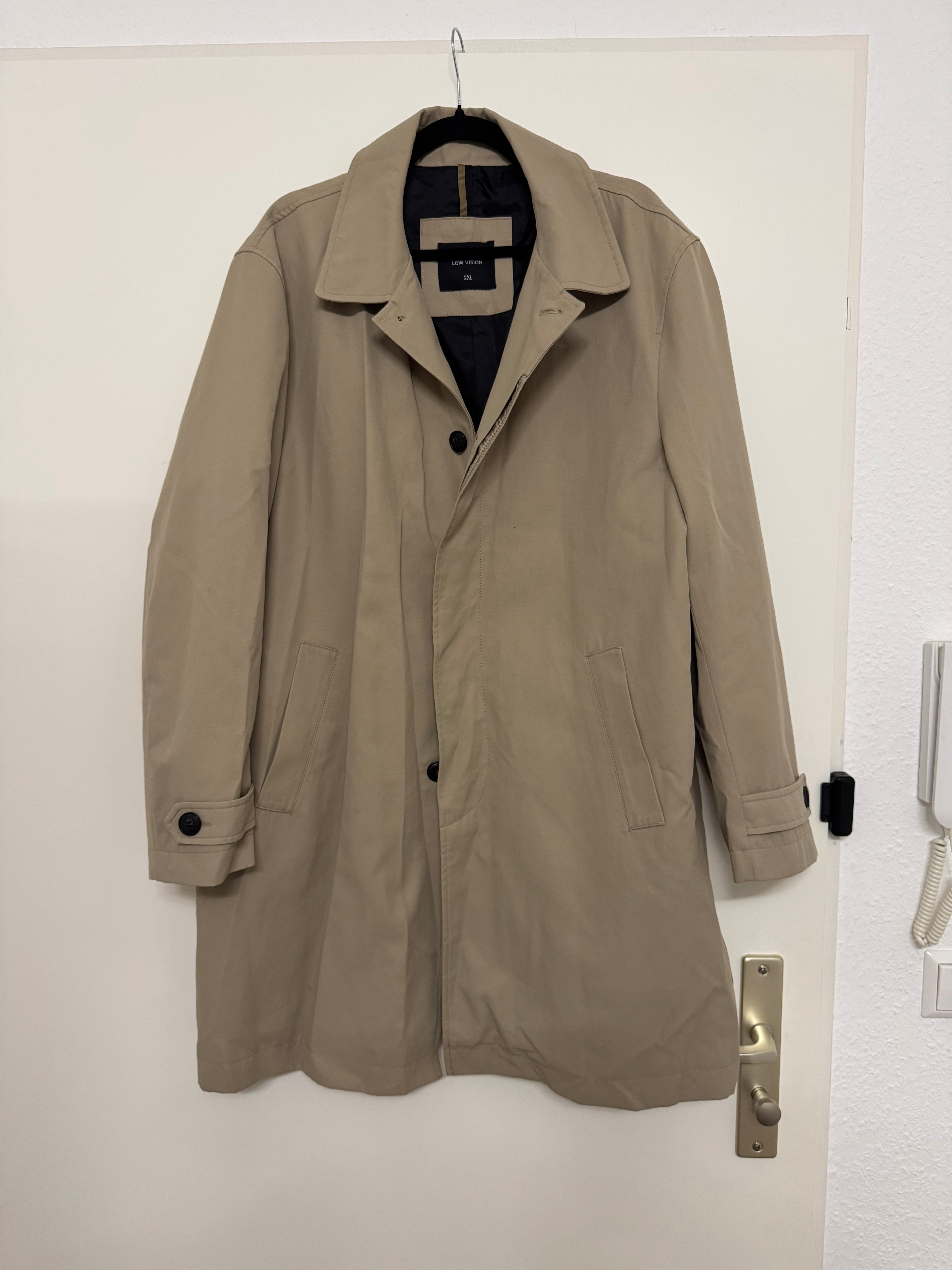 LCW Vision Men’s Car Coat 2XL Beige, Good Condition, Long Length