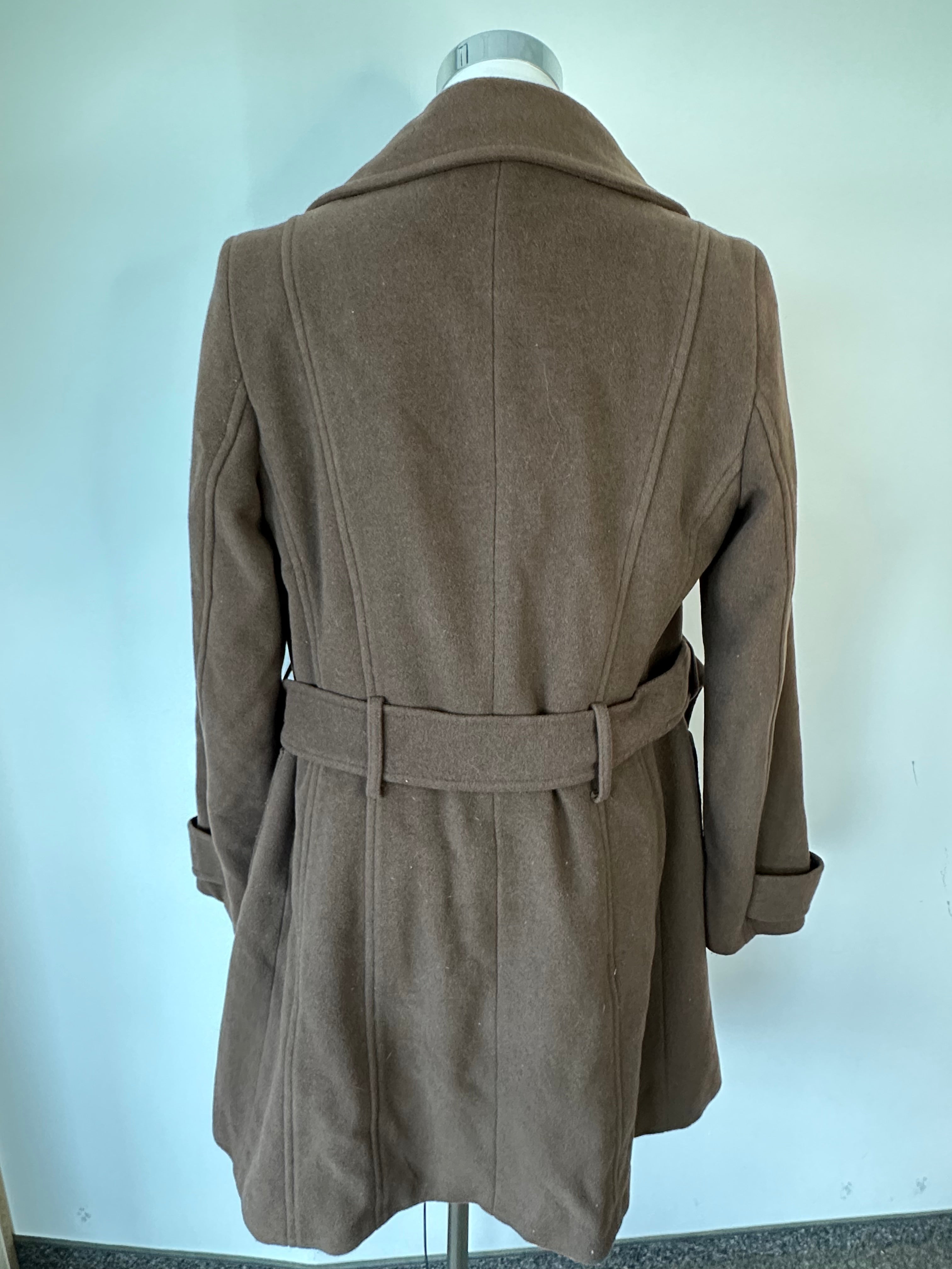 Hallhuber Basics Wollmantel – Dunkelbraun, Gr. 42, Sehr guter Zustand