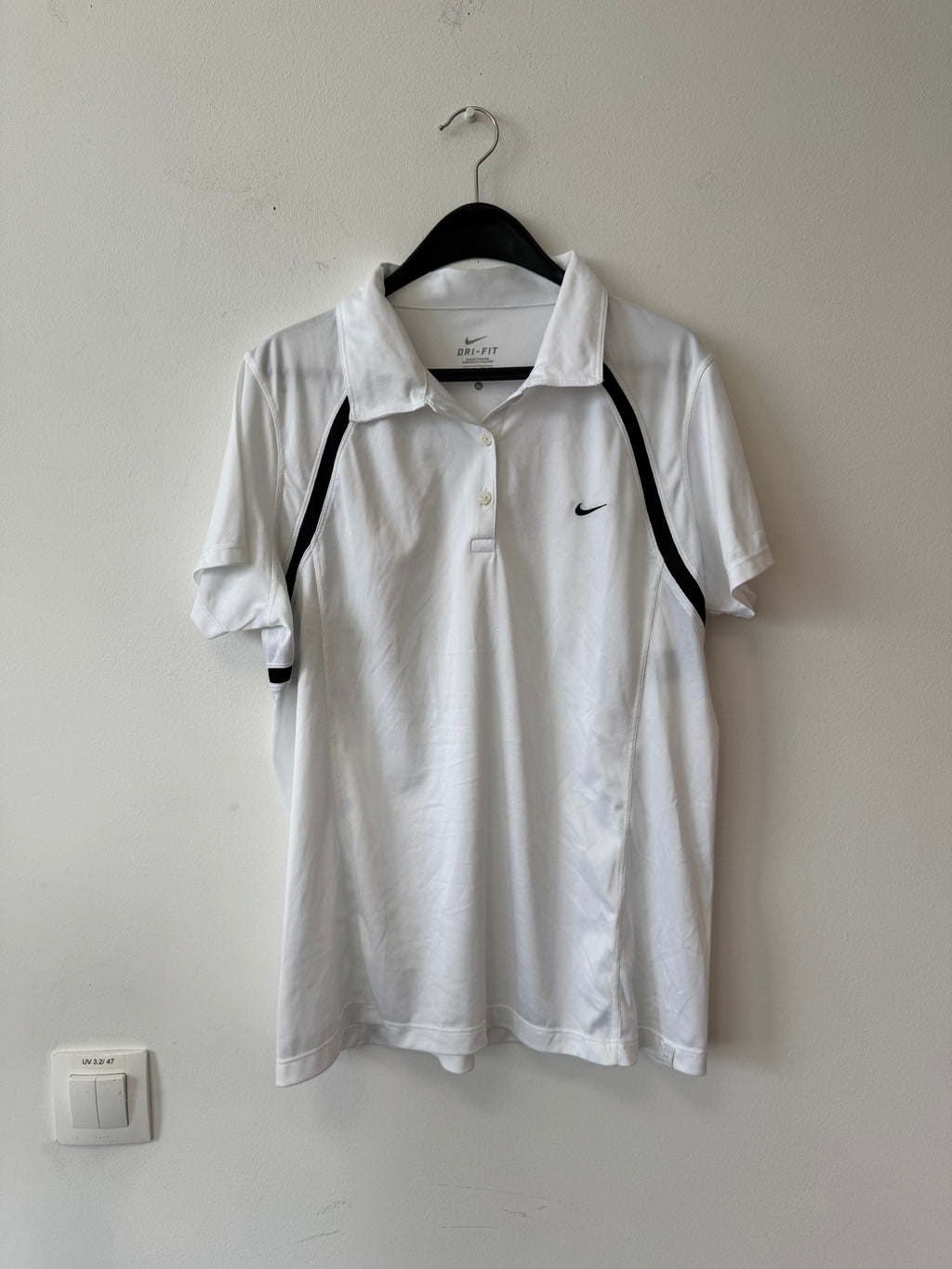 Nike Dri-FIT Men’s Polo Shirt, White/Black, Size XL, Good Condition