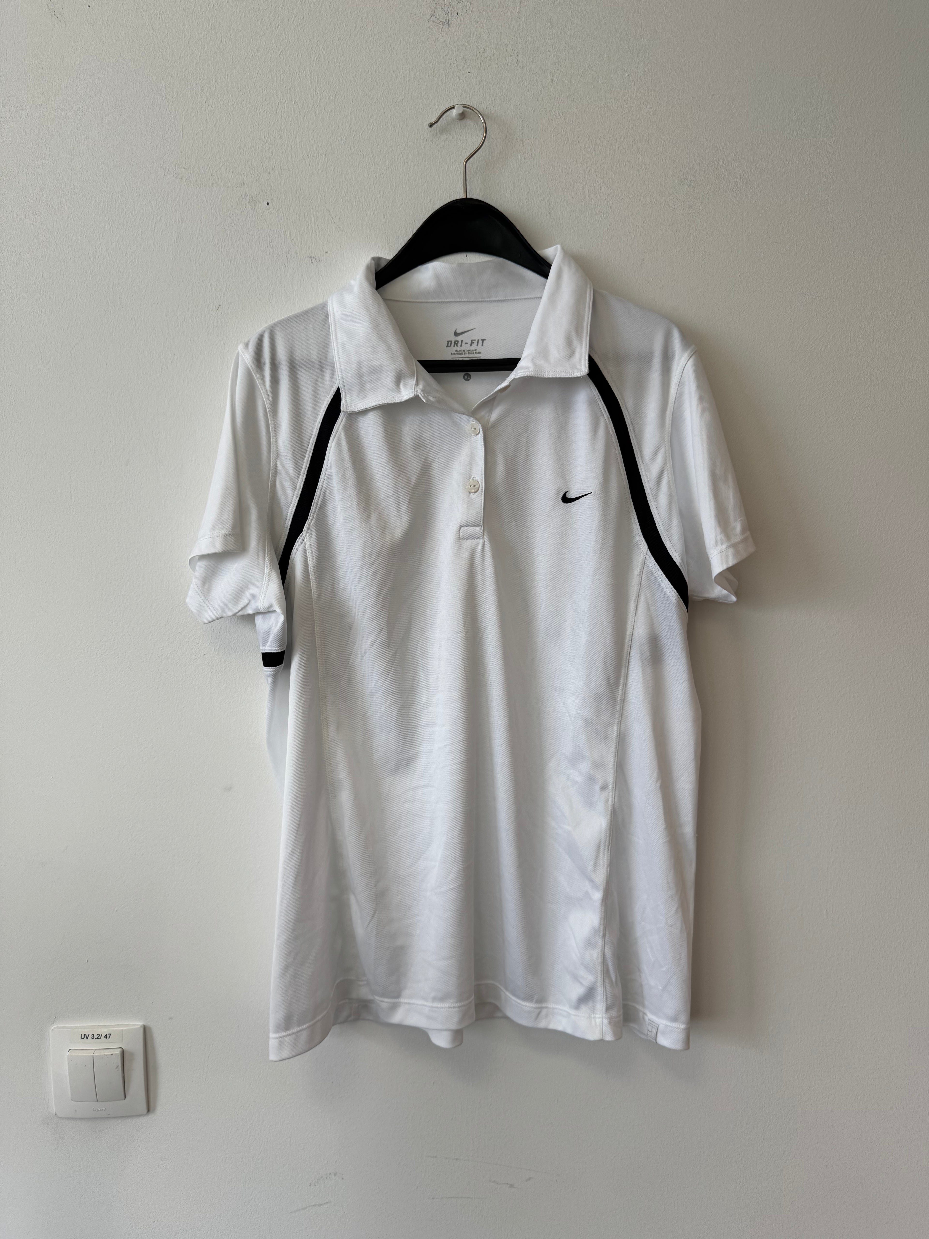 Nike Dri-FIT Men’s Polo Shirt, White/Black, Size XL, Good Condition
