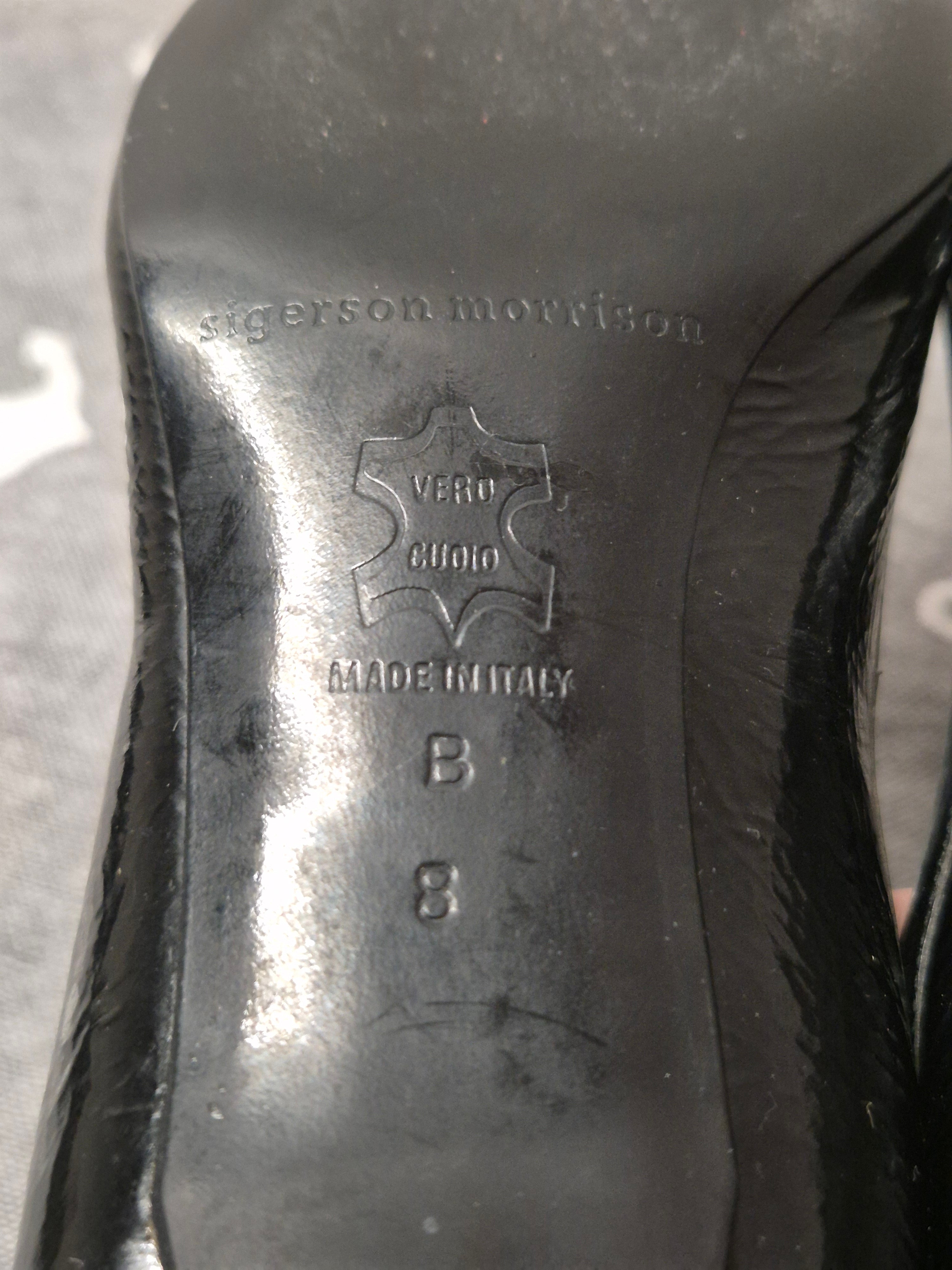 Sigerson Morrison Beya Loafer Lackleder Schwarz, Gr. 38, Gebraucht