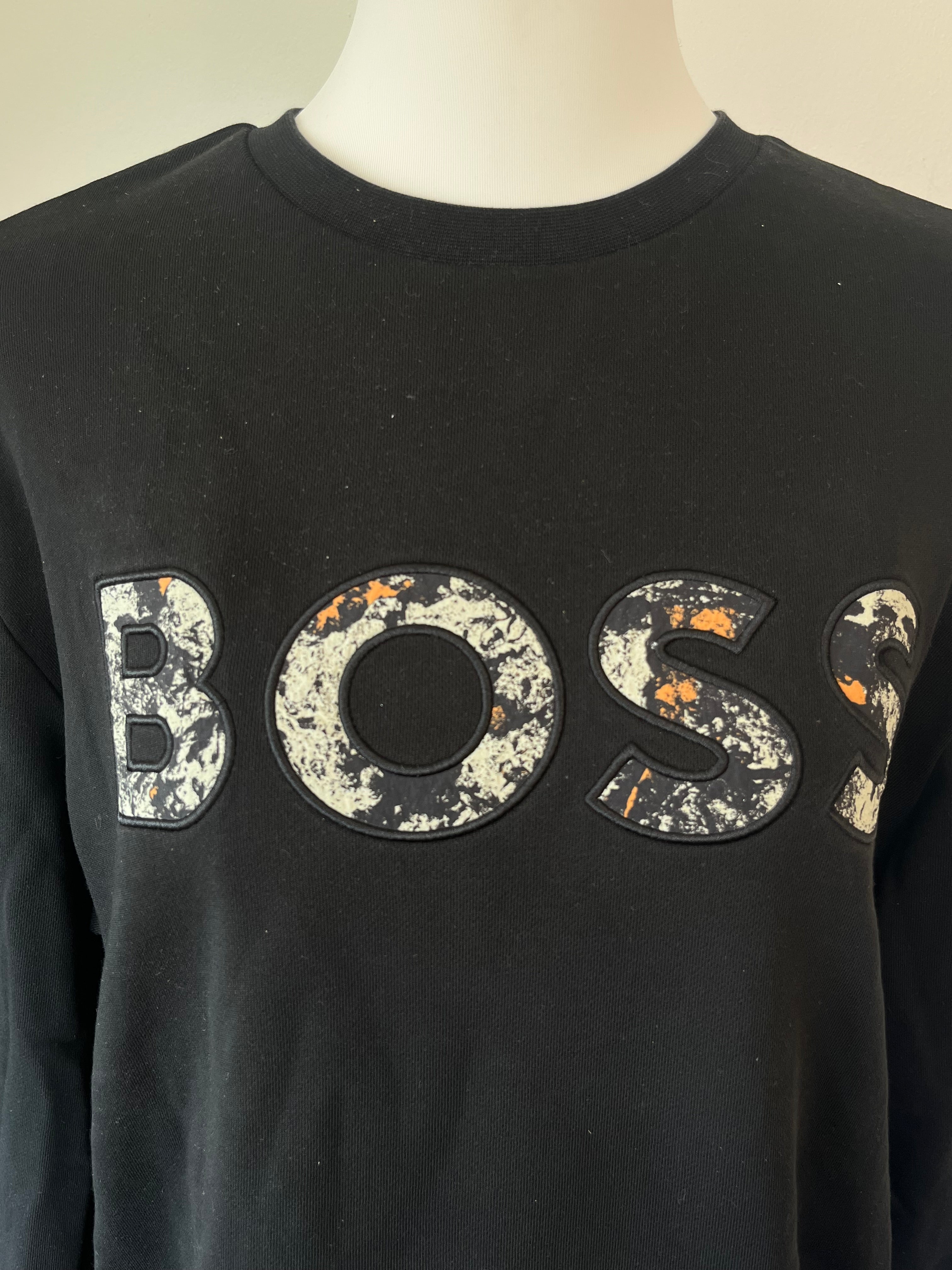 BOSS Logo Sweatshirt | Größe L | Schwarz | Orange Label | Guter Zustand
