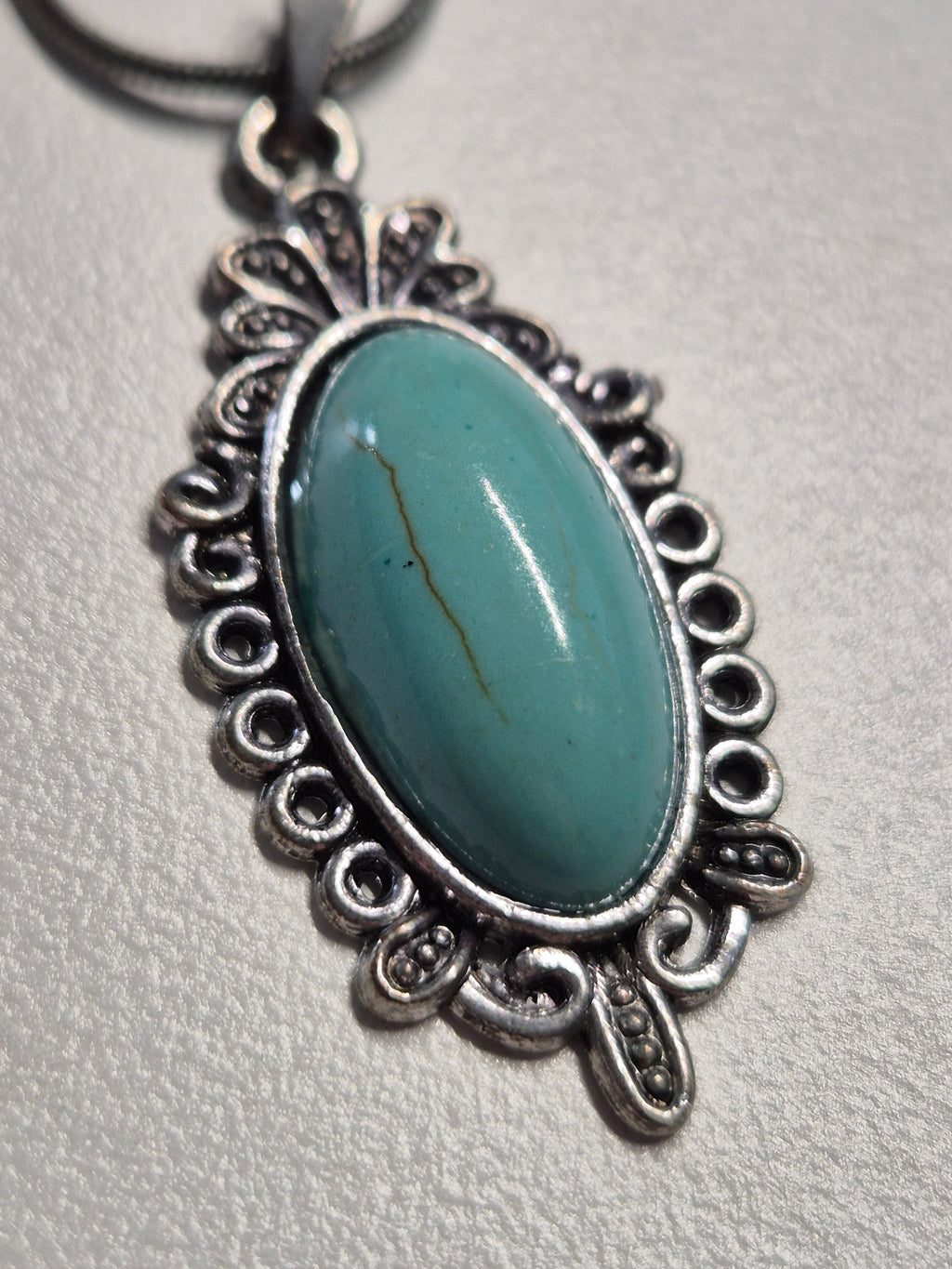 Boho Turquoise Jewelry Set – Bracelet, Earrings & Pendant | Silver | Normal Use