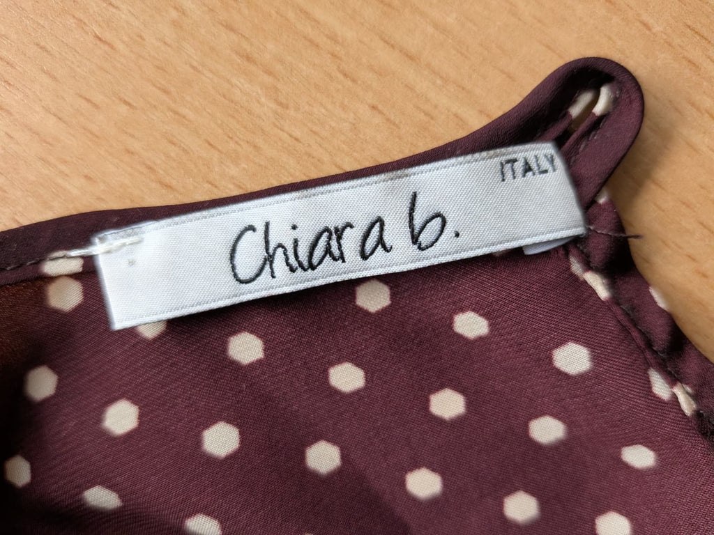 Chiara B. Mini Kleid M – Bordeaux, Punkte, Schleifenärmel, Guter Zustand
