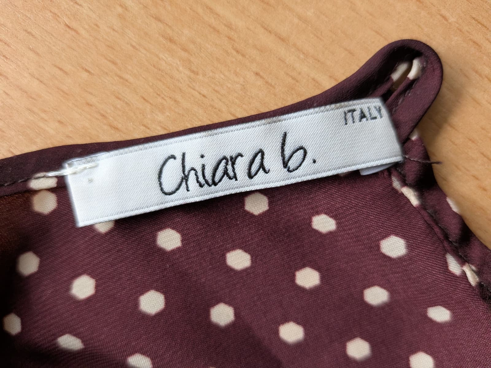 Chiara B. Mini Kleid M – Bordeaux, Punkte, Schleifenärmel, Guter Zustand