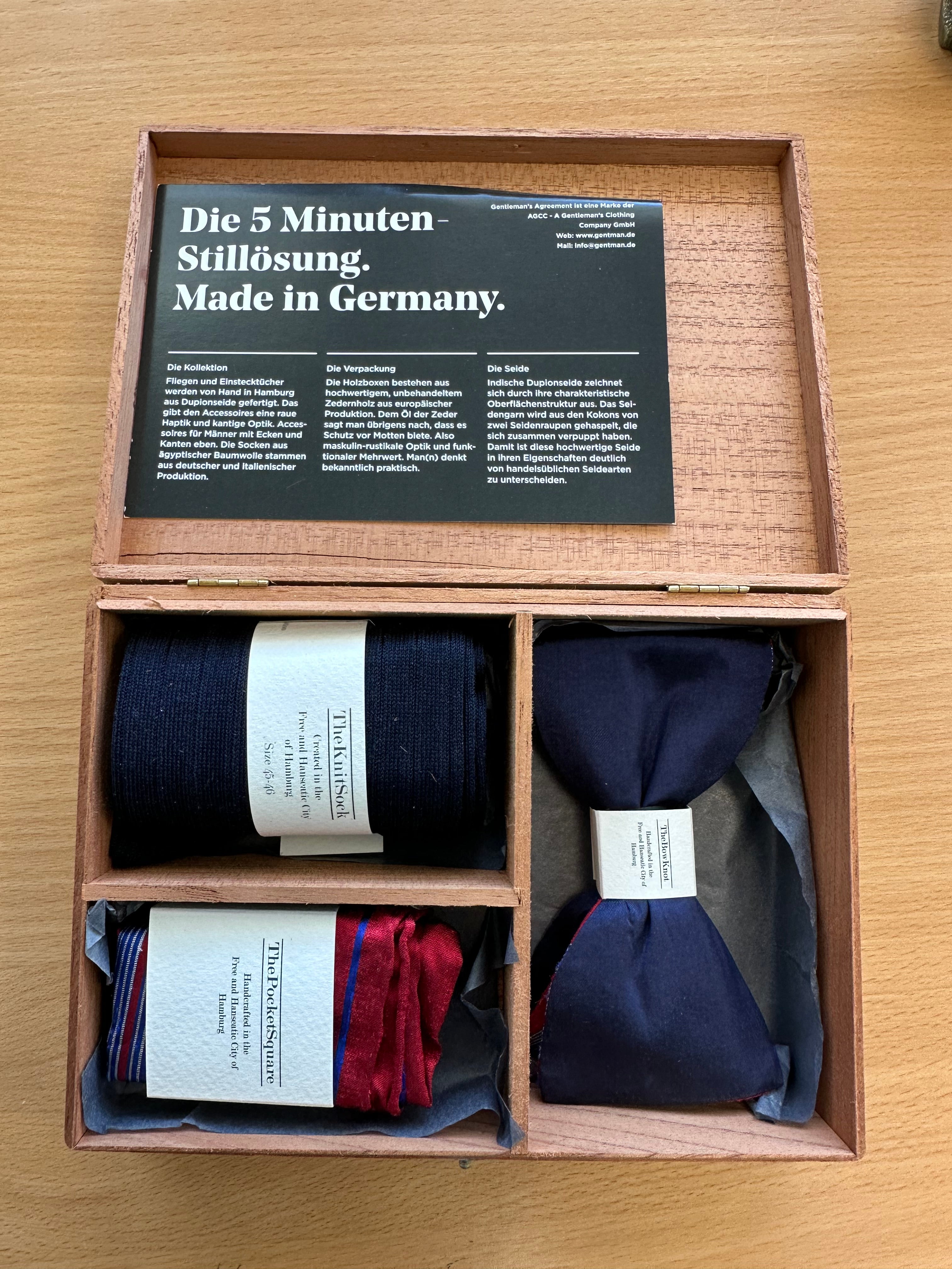 Gentleman’s Agreement Accessory Box – Silk & Cotton, 3-piece, Multicolor, VG