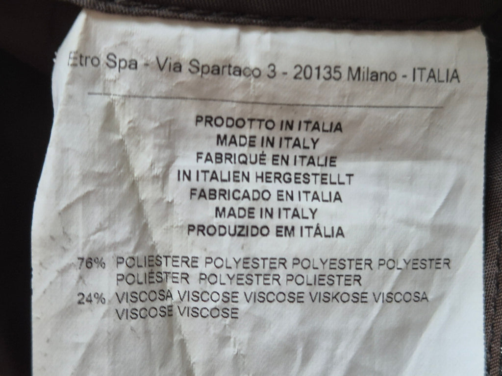 Etro Hose, geometrischer Print, Braun gemustert, Gr. 42, Made in Italy, sehr gut