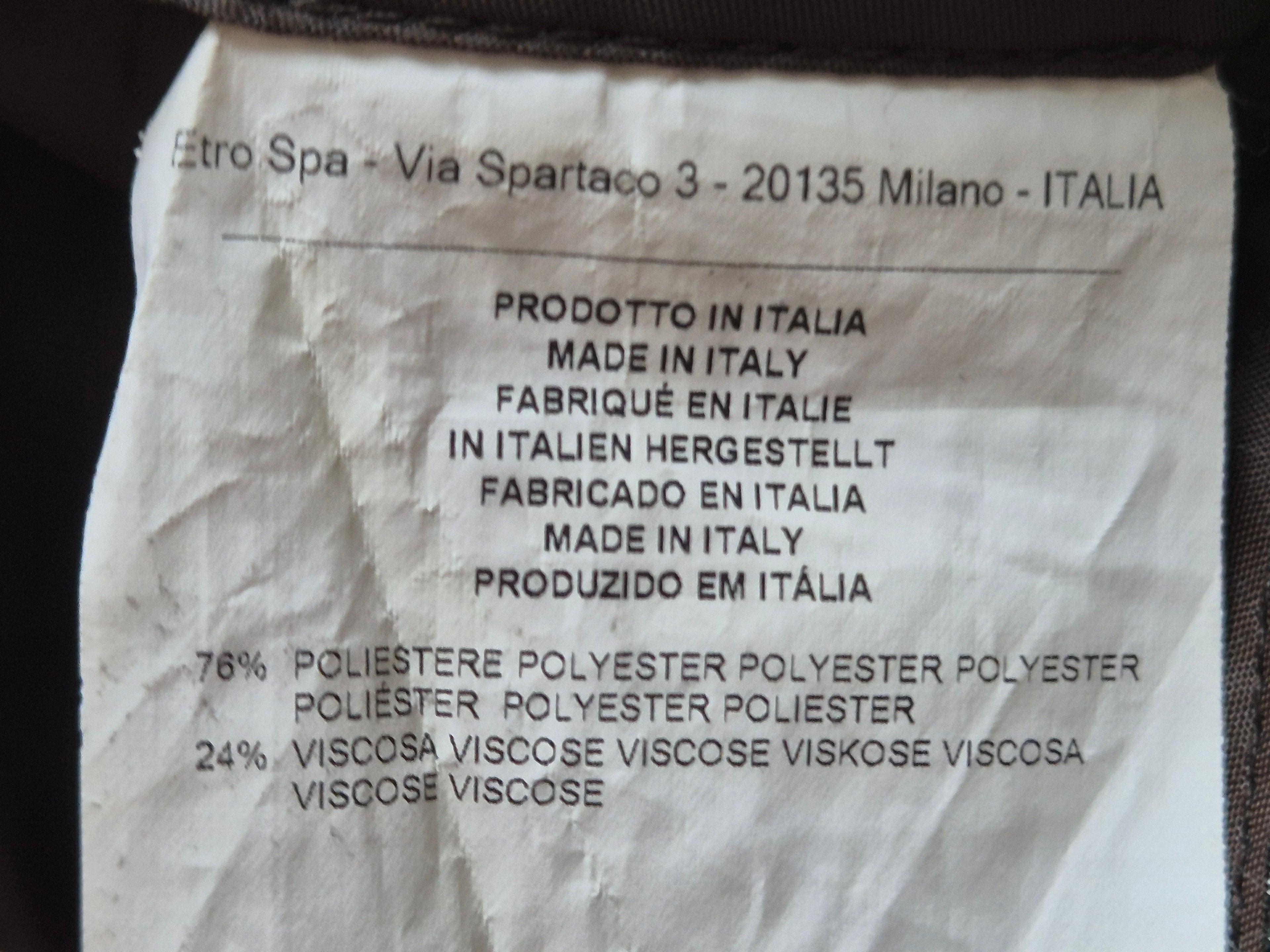 Etro Hose, geometrischer Print, Braun gemustert, Gr. 42, Made in Italy, sehr gut