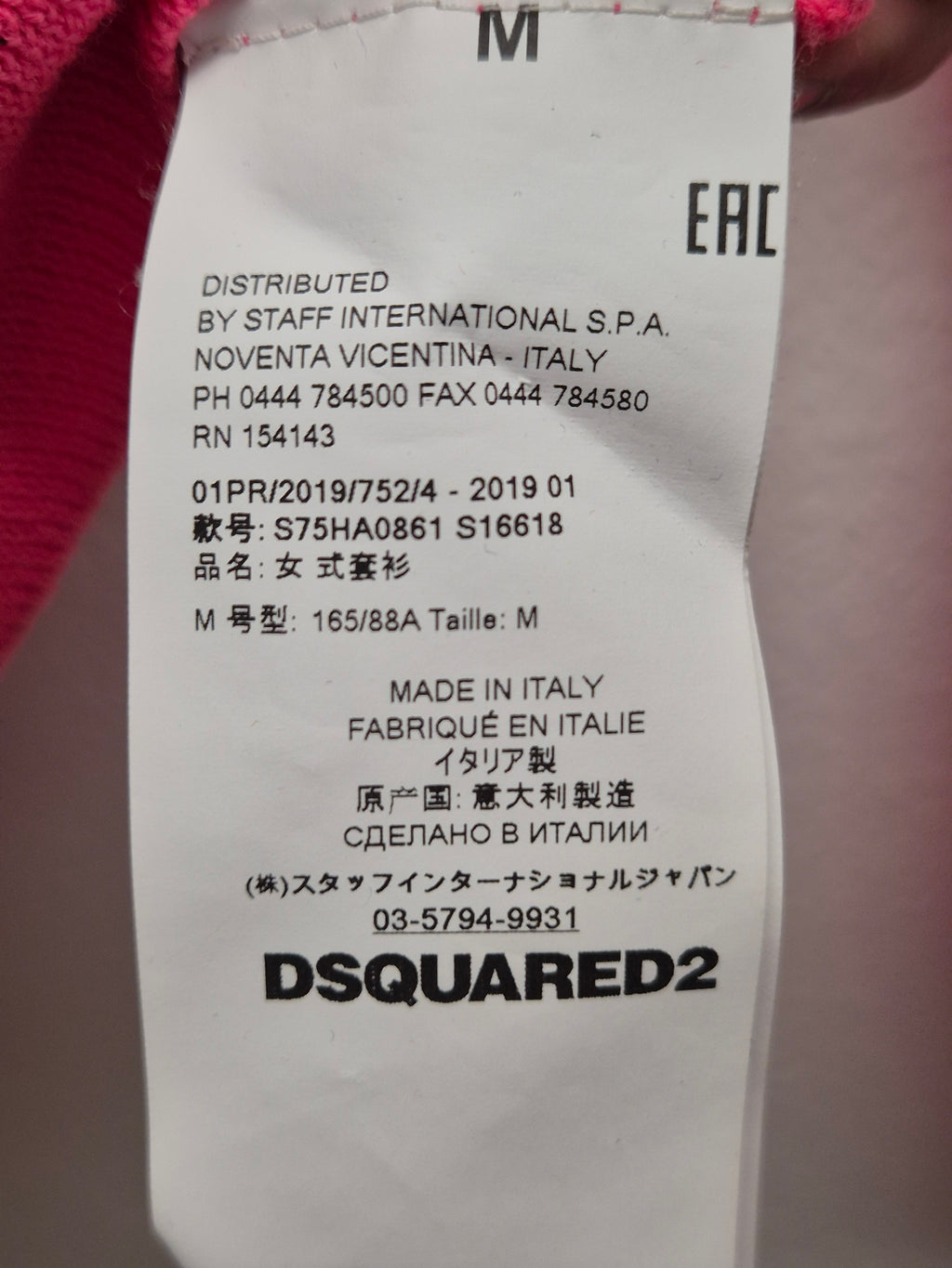 DSQUARED2 “Punk Brother” Mesh Pullover Pink Gr. M – Made in Italy, gebraucht