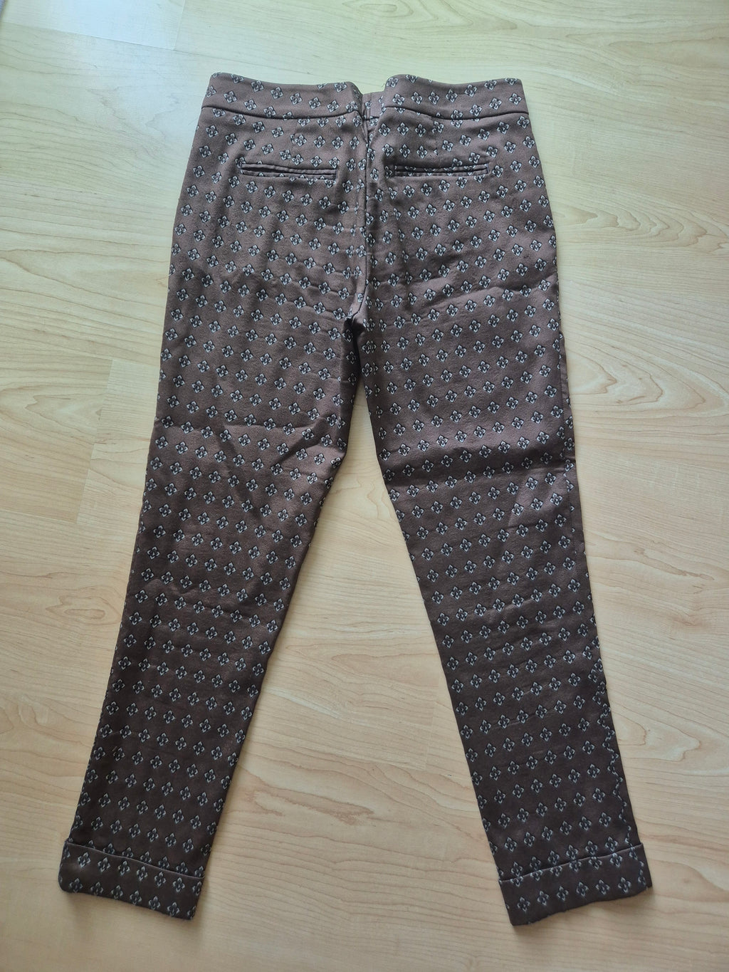 Etro Hose, geometrischer Print, Braun gemustert, Gr. 42, Made in Italy, sehr gut