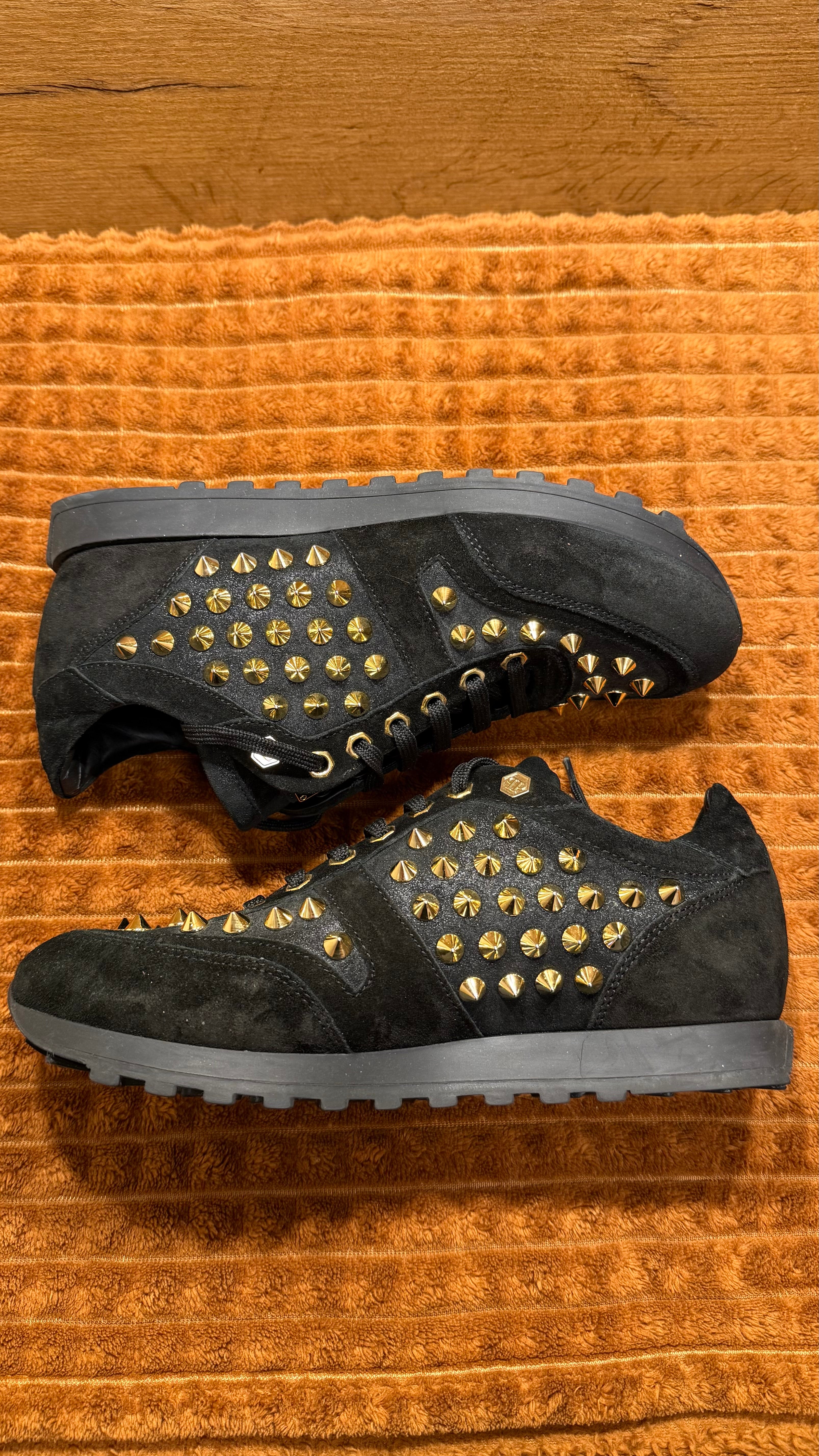 Philipp Plein Goldjungle Damen Sneaker Schwarz Gold 38 EU Wie Neu