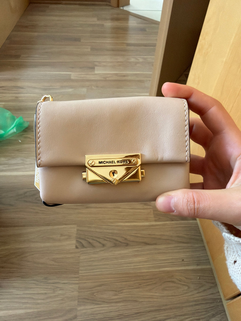 Michael Kors Cece Mini Flap Münzbörse Soft Pink Leder Neu