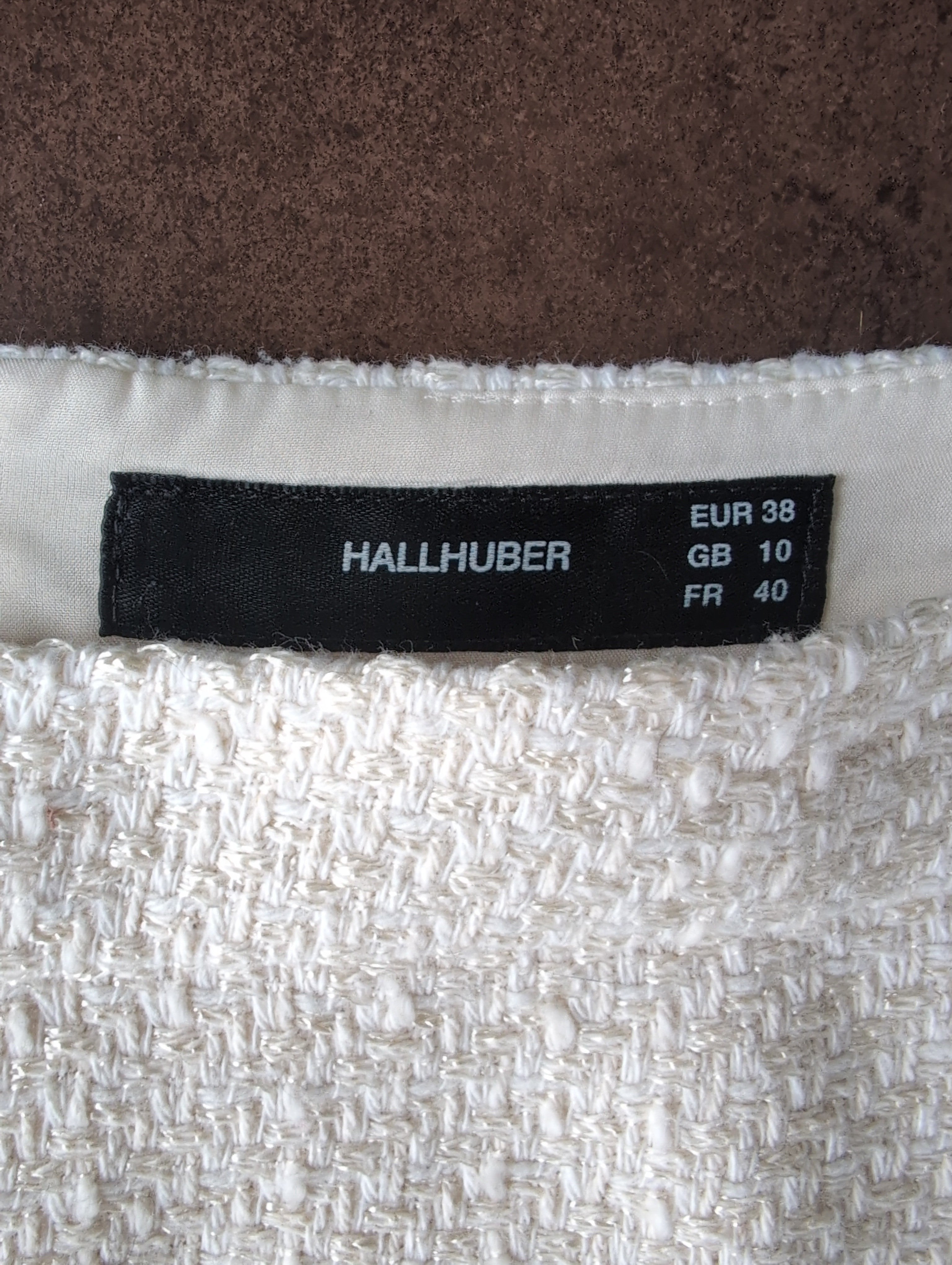 Hallhuber Tweed Skirt | EU 38 (UK 10) | Off-White | Very Good Condition