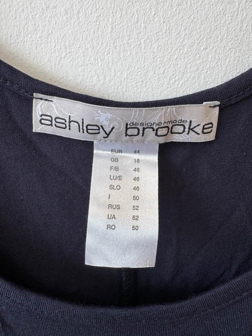 Ashley Brooke Cocktail Dress – Navy Blue, Chiffon & Sequins, Size 44, Very Good
