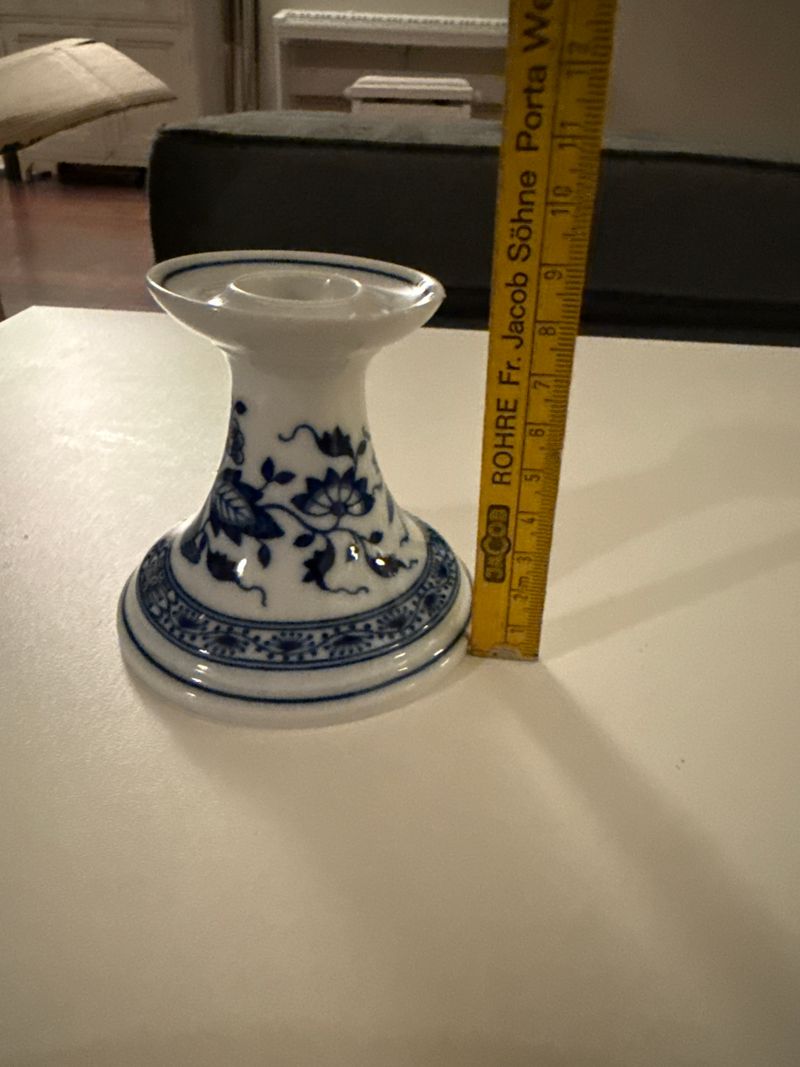Hutschenreuther Blue Onion Porcelain Candle Holder, 8 cm, Very Good Condition