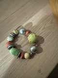 Colourful Handmade Jilzarah Polymer Clay Bead Bracelet, 18cm, Multicolor, Good