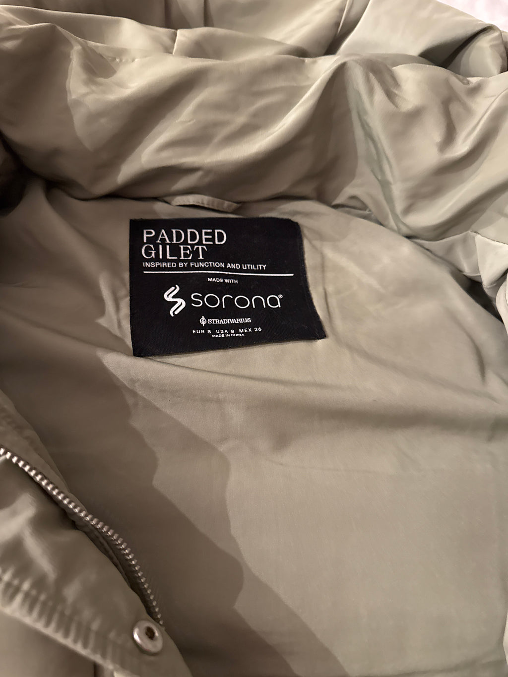 Stradivarius Puffer Weste, Sorona, Gr. M, Salbeigrün – Guter Zustand