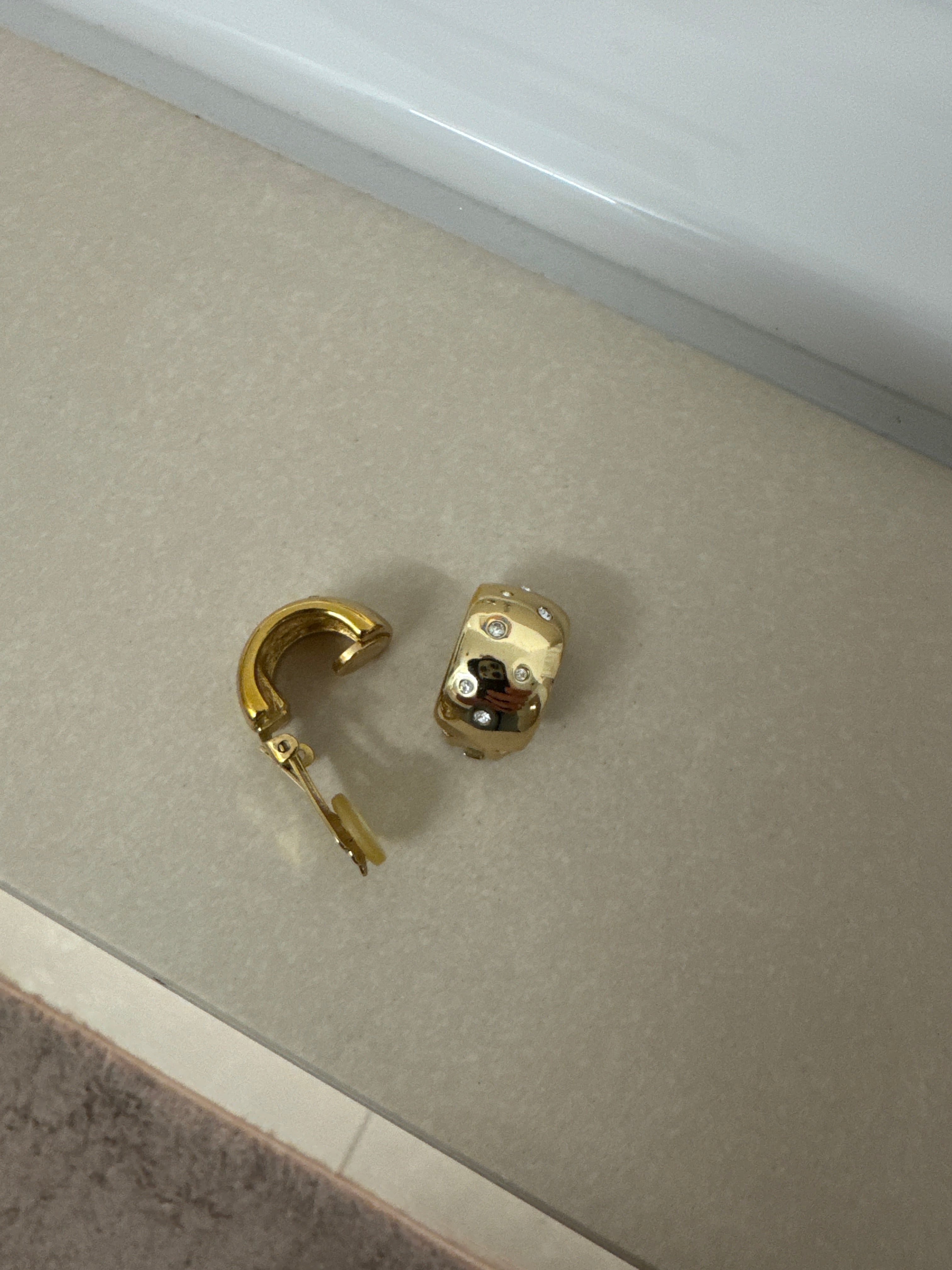Vintage Swarovski Crystal Clip-On Earrings, Gold Tone, Medium, Very Good