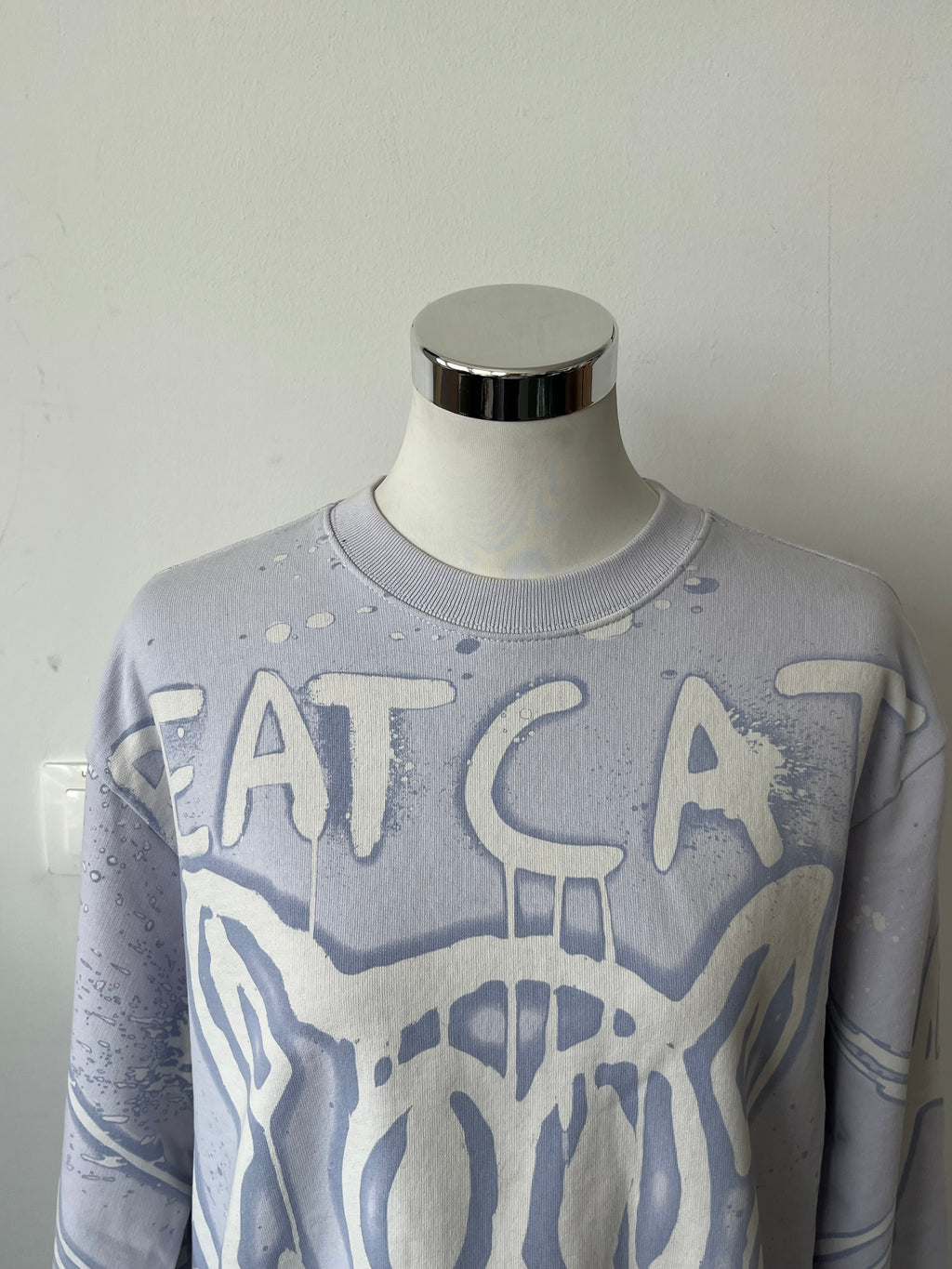 Acne Studios Beat Cat Sweatshirt XS Hellgrau Sehr Gut Oversize
