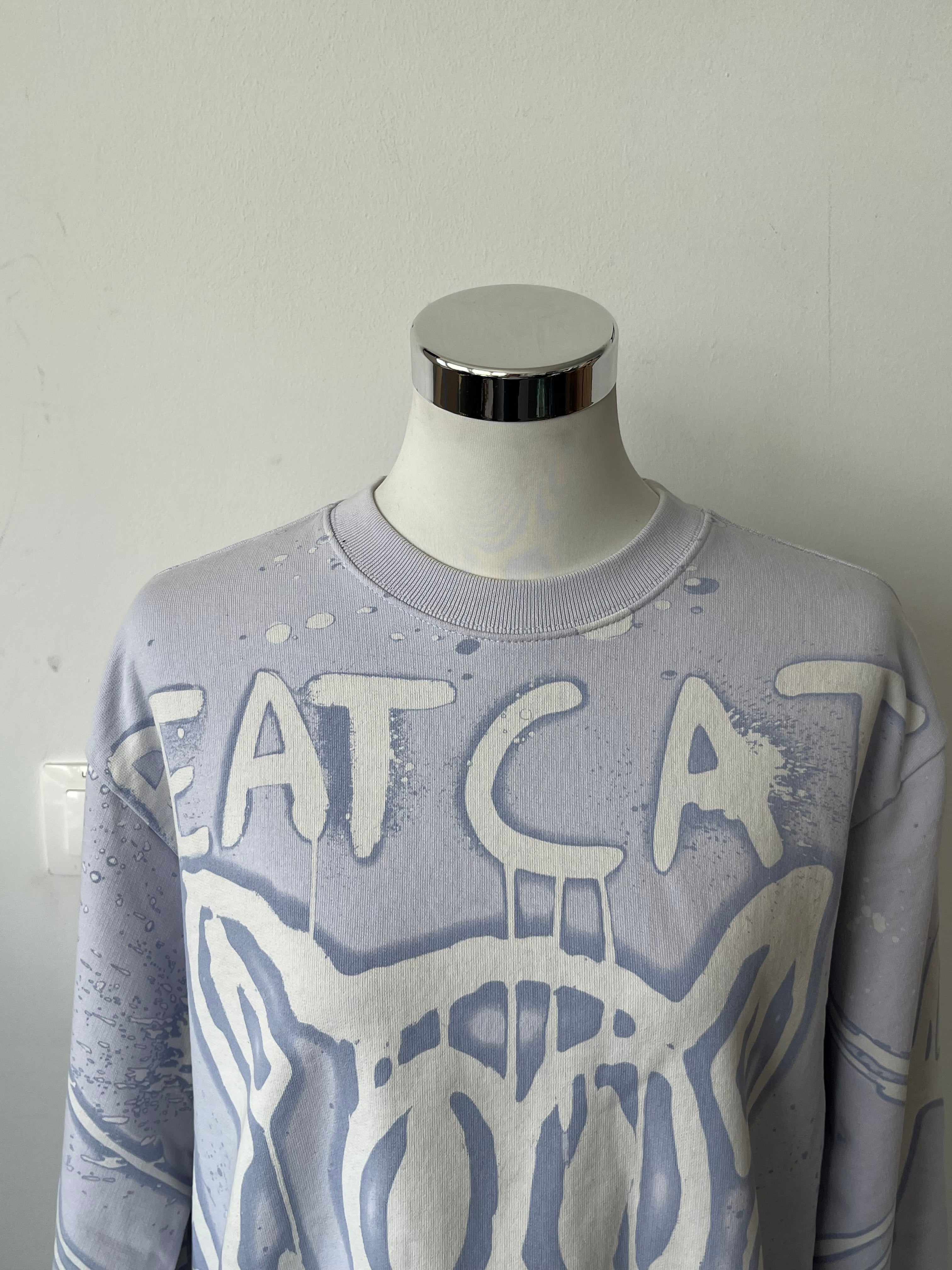 Acne Studios Beat Cat Sweatshirt XS Hellgrau Sehr Gut Oversize