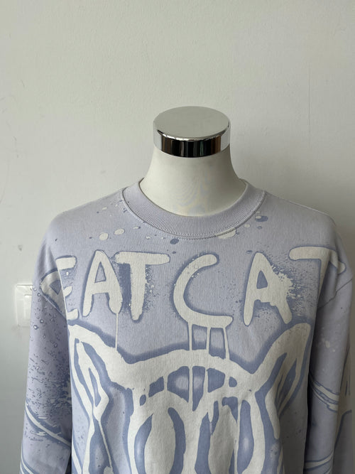Acne Studios Beat Cat Sweatshirt XS Hellgrau Sehr Gut Oversize