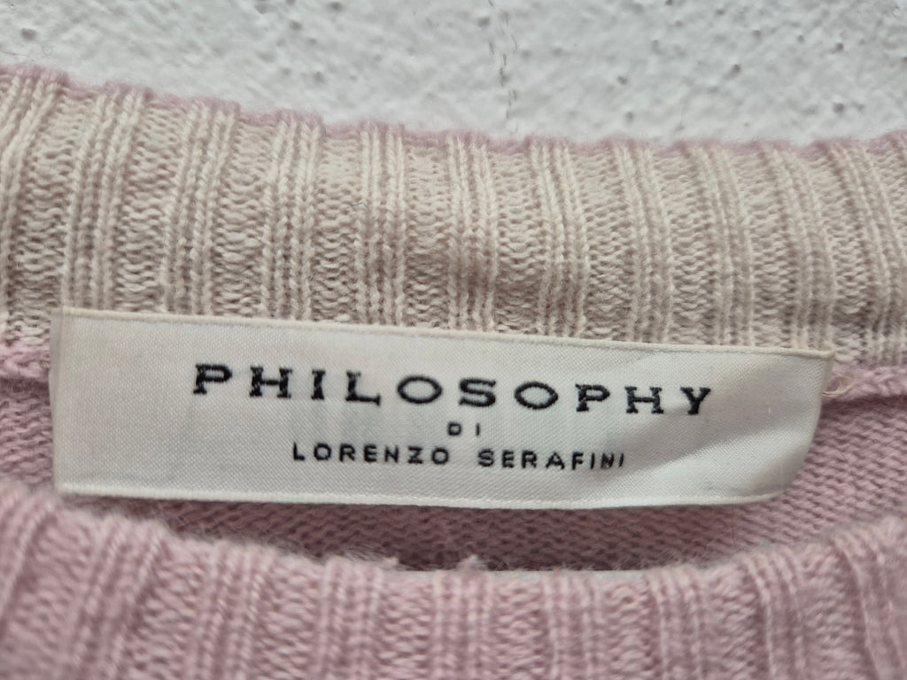 PHILOSOPHY di Lorenzo Serafini Logo Pullover Wolle Kaschmir M Rosa