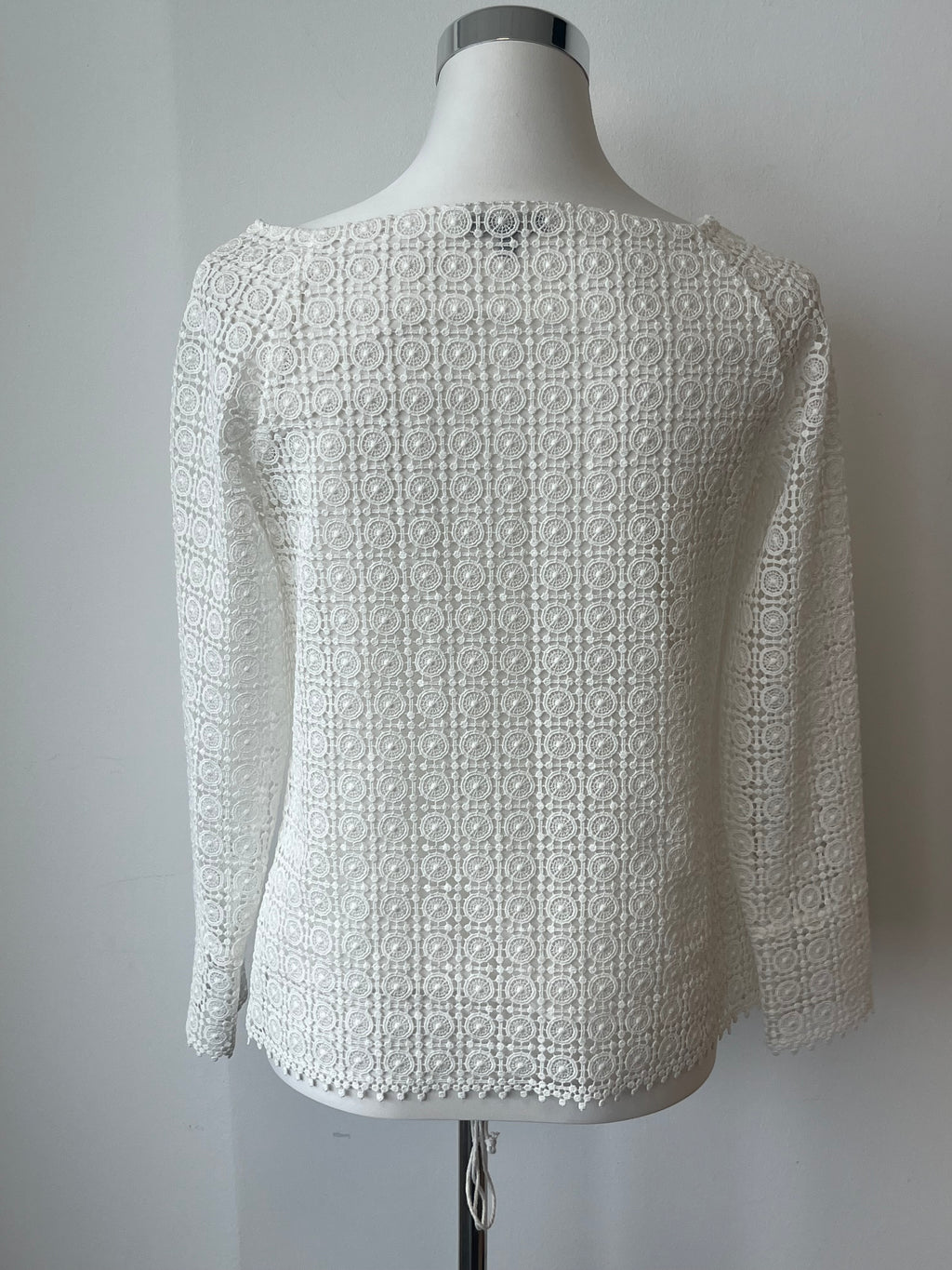 Massimo Dutti Guipure Lace Blouse | EU 36 | Ivory | Geometric | Very Good