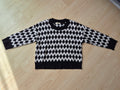 Vicolo Argyle Pullover – Wolle/Kaschmir Mix – Schwarz/Beige – Gr. S – Gebraucht