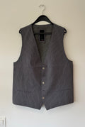 Cinque men’s pinstripe seersucker waistcoat light gray EU 54 like new