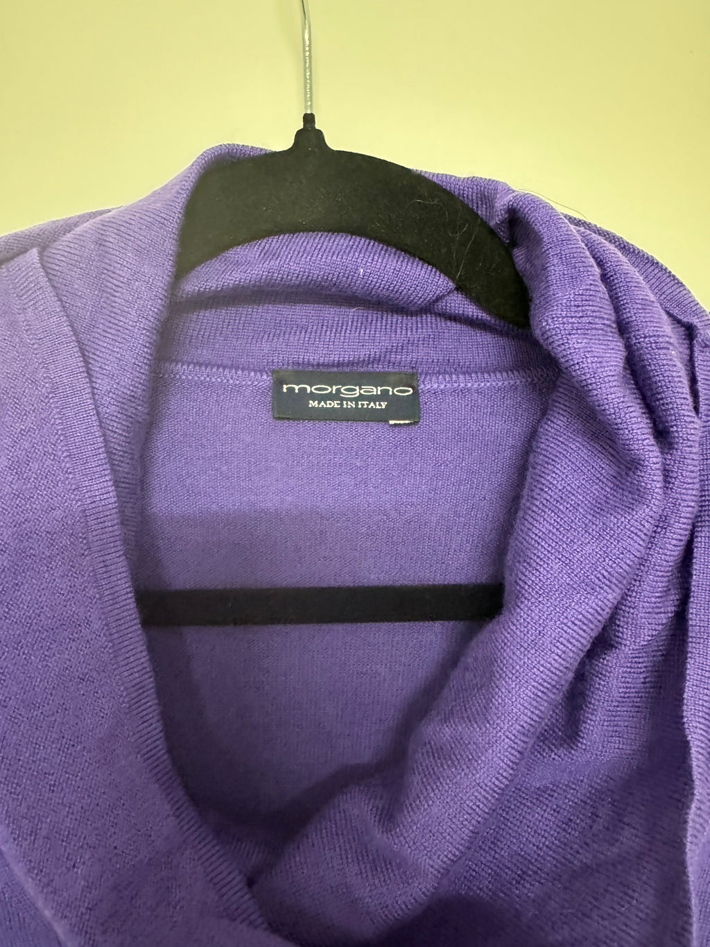Morgano Damen Cowl Neck Pullover – 100% Schurwolle – Lila – Made in Italy