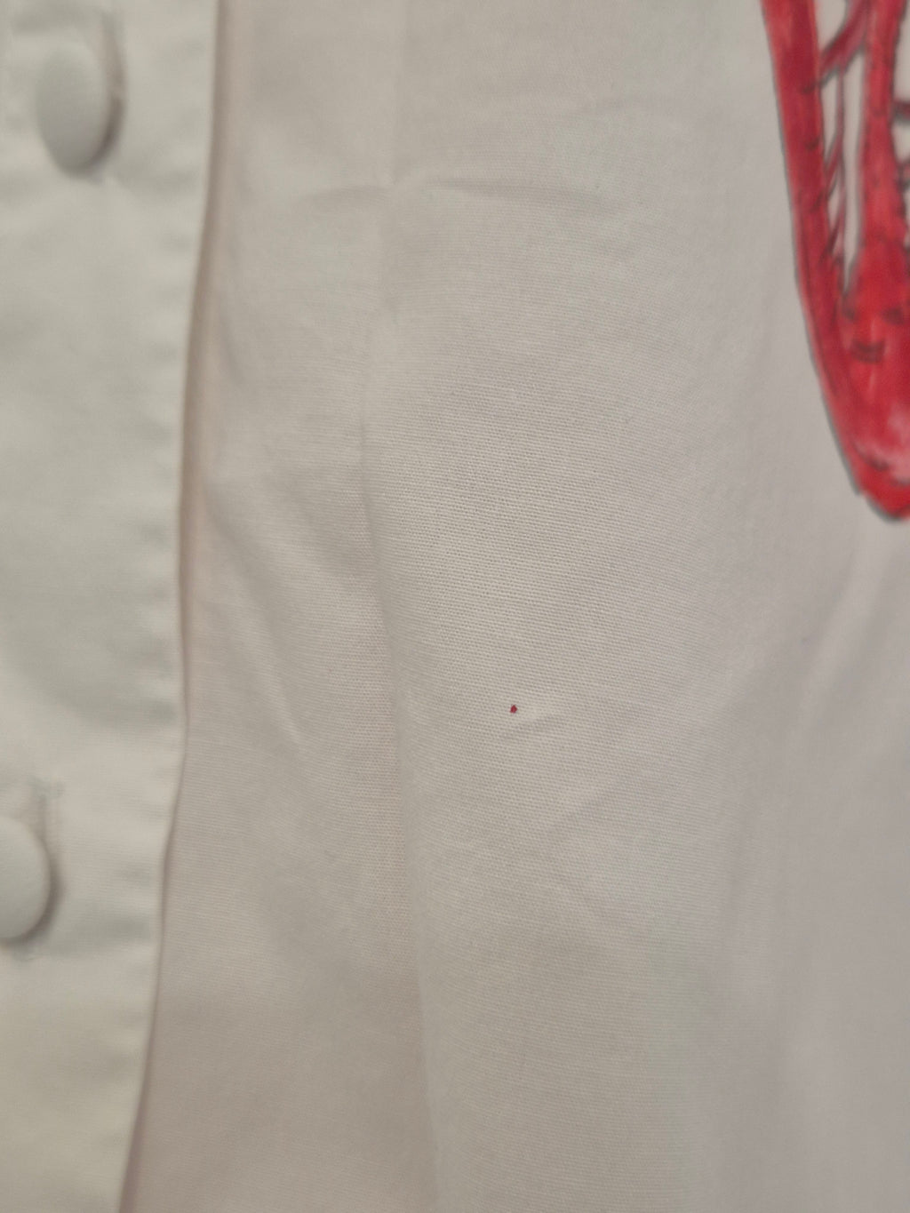 Caliban Crystal Heart Women's Blouse IT 44 White Red Embroidered Cotton Good