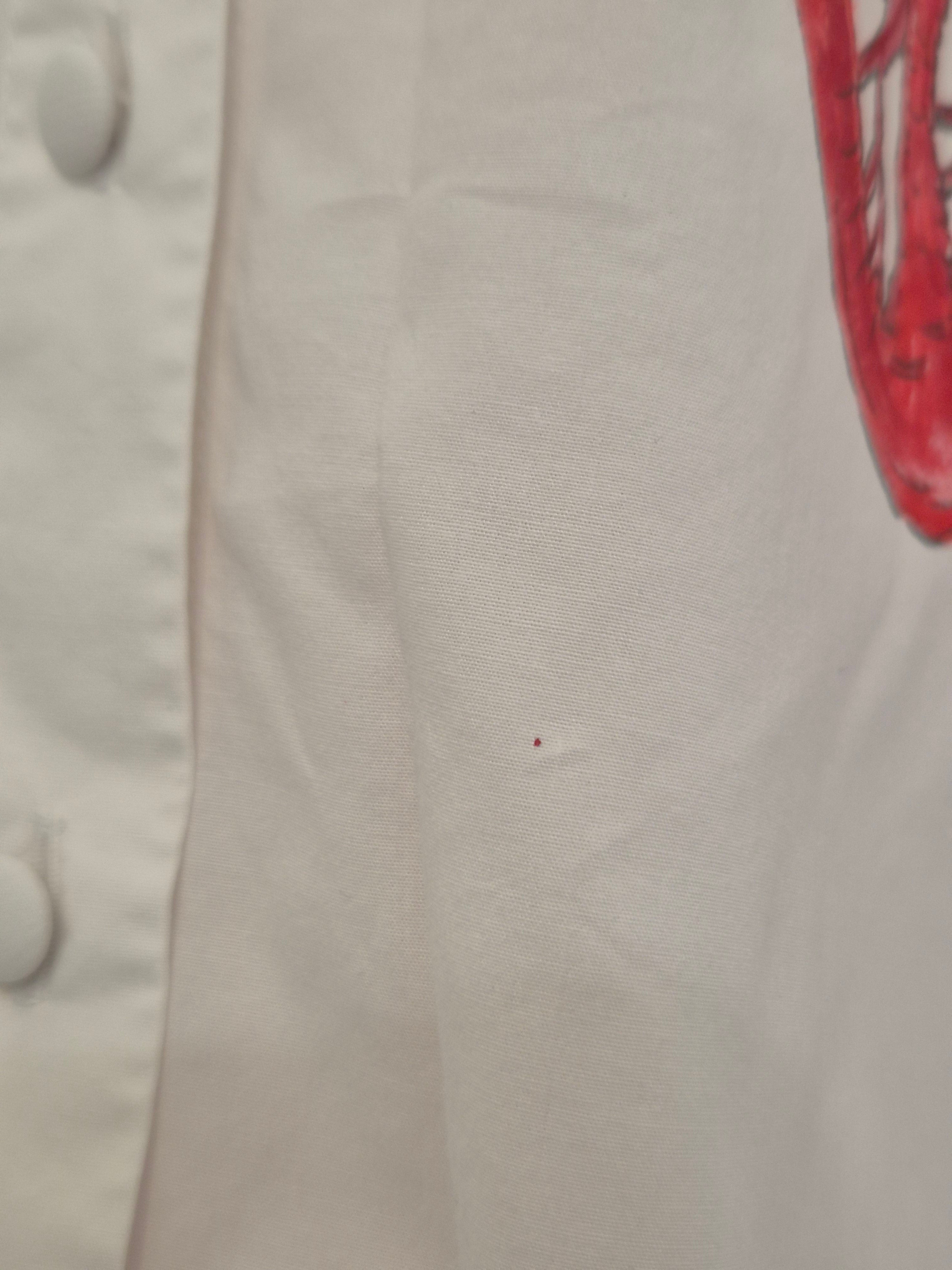 Caliban Crystal Heart Women's Blouse IT 44 White Red Embroidered Cotton Good
