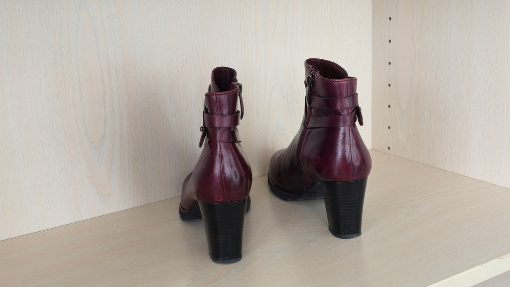 Regarde Le Ciel Leder Stiefeletten | EU 38 | Burgundy | Sehr guter Zustand