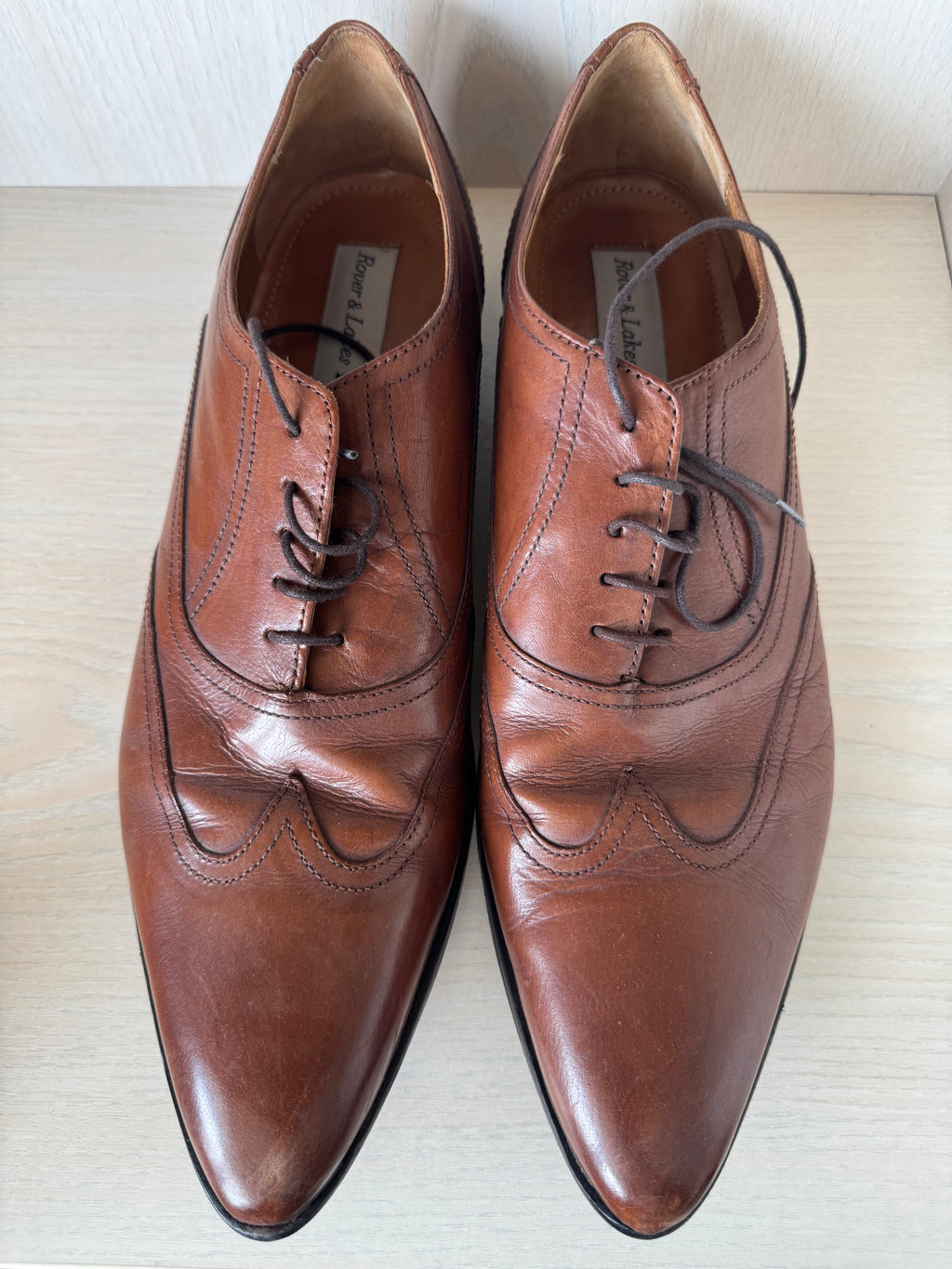 Rover & Lakes Oxford Dress Shoes – Leather, Brown, EU 44, Normal Use