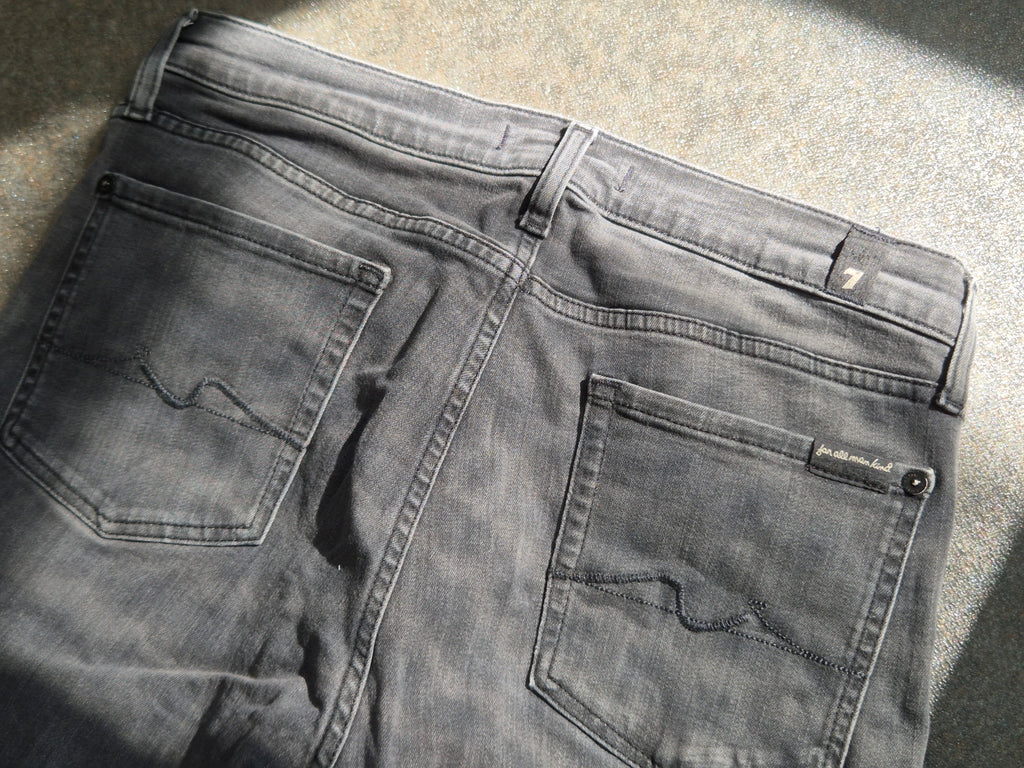 7 For All Mankind The Skinny Slim Illusion Jeans, Gr. 29, Grau, Sehr Gut