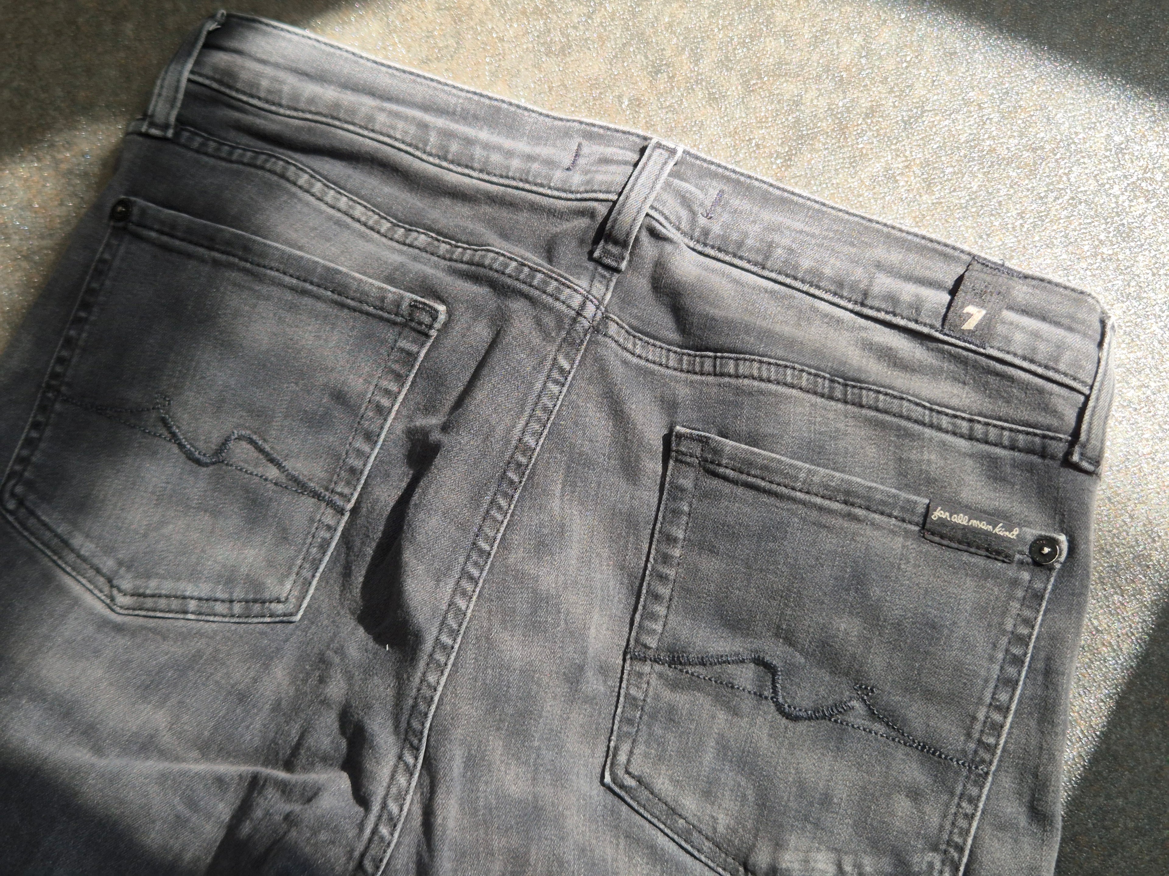 7 For All Mankind The Skinny Slim Illusion Jeans, Gr. 29, Grau, Sehr Gut
