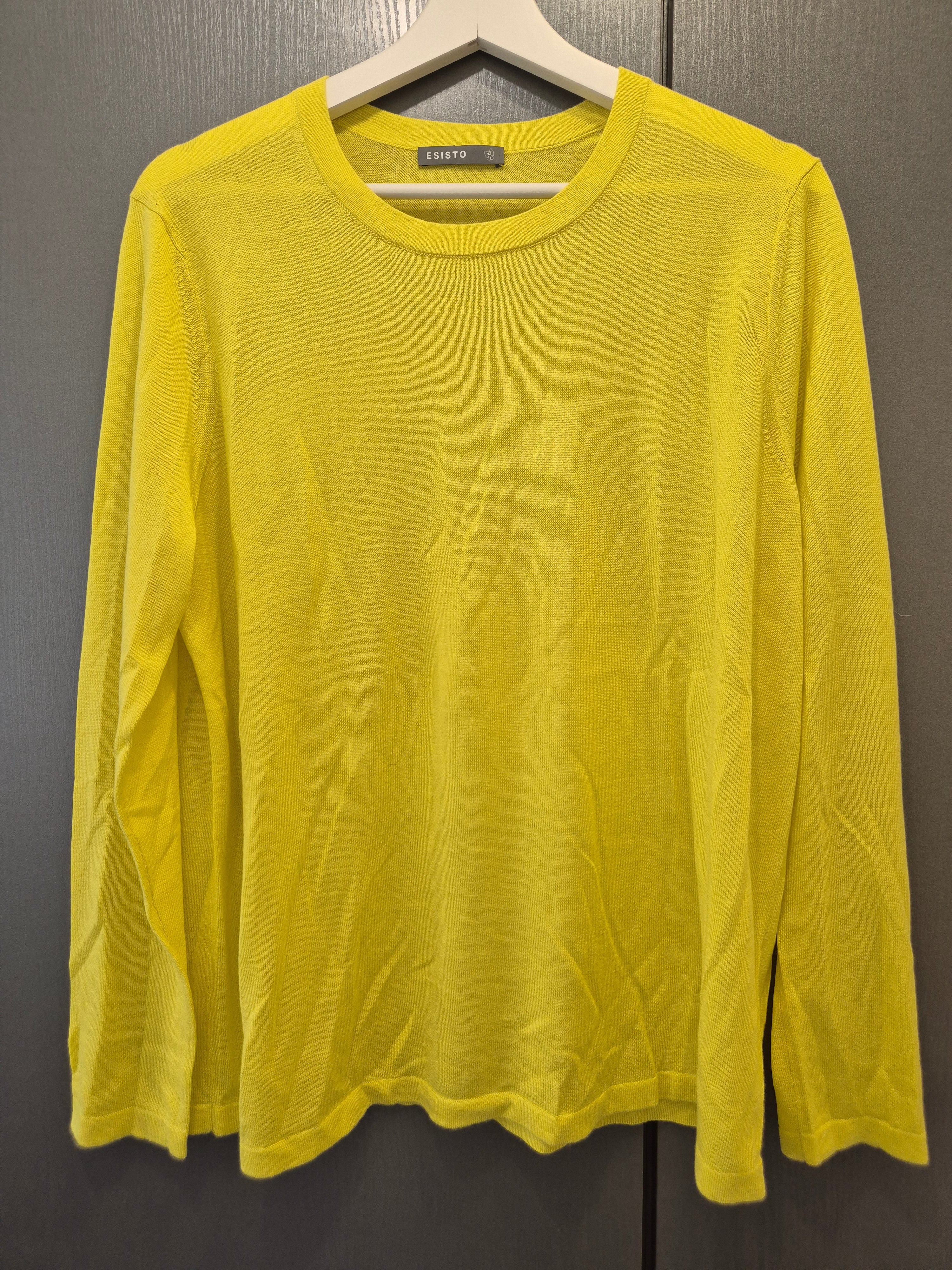 Esisto Seiden-Kaschmir Pullover, Gr. 46 (XL), Zitronengelb, sehr gut