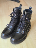 AllSaints Donita Leder Combat Boots | EU 39 | Schwarz | Sehr guter Zustand