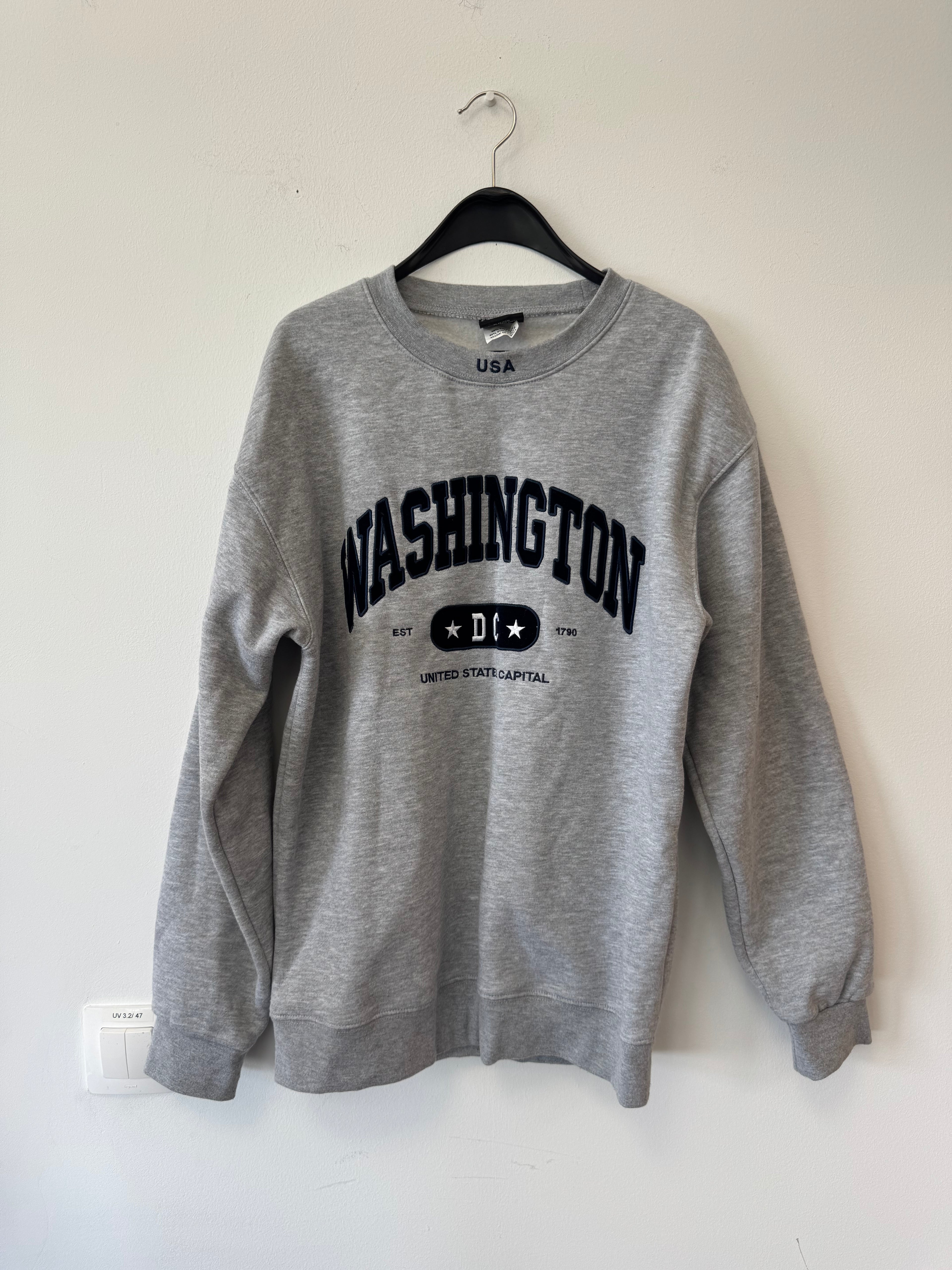 Washington DC Grauer Crewneck Sweatshirt – Größe M, Neu