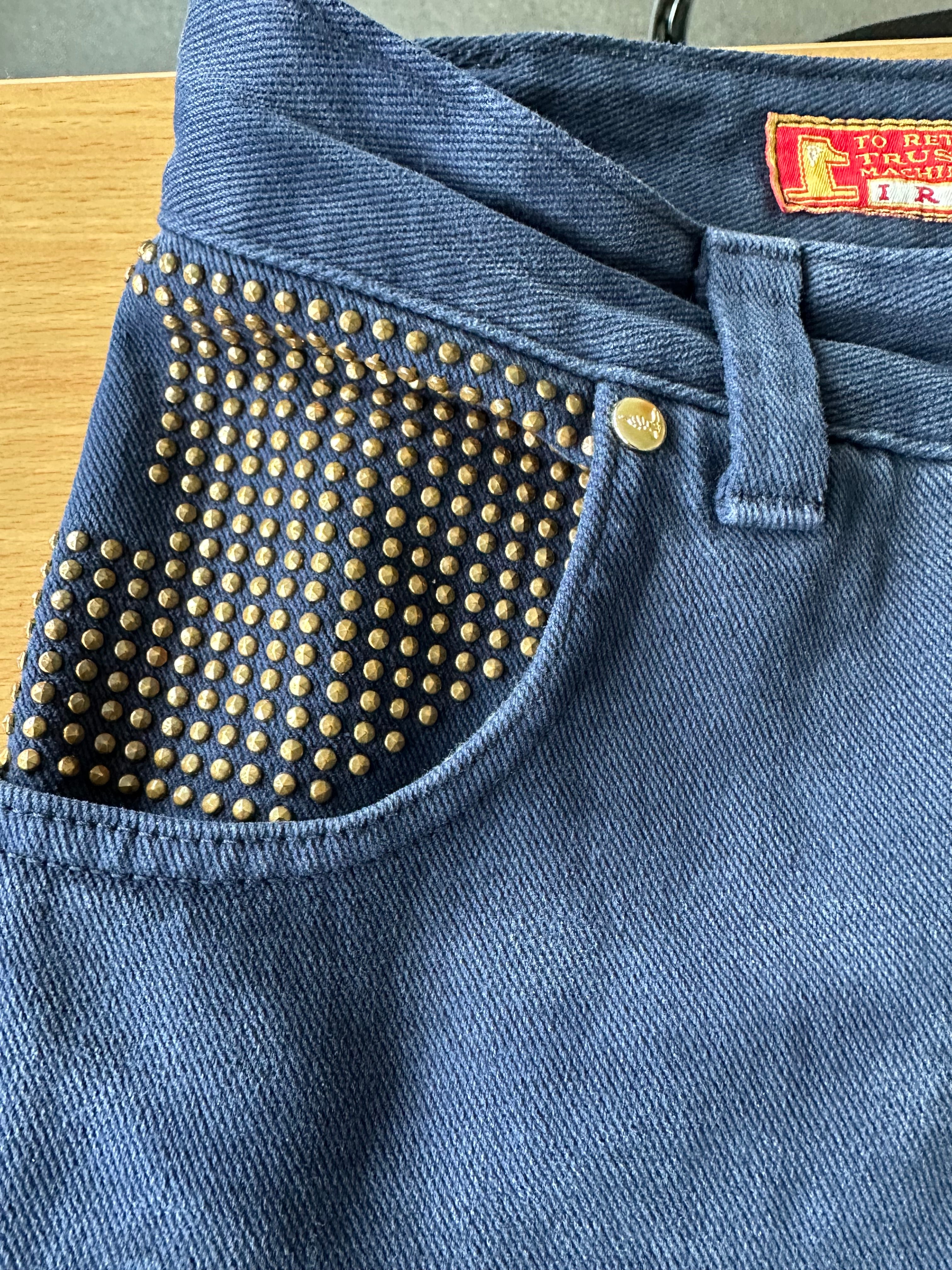 Trussardi High-Waist Jeans | Dunkelblau | Vintage | Größe 33 | Gebraucht