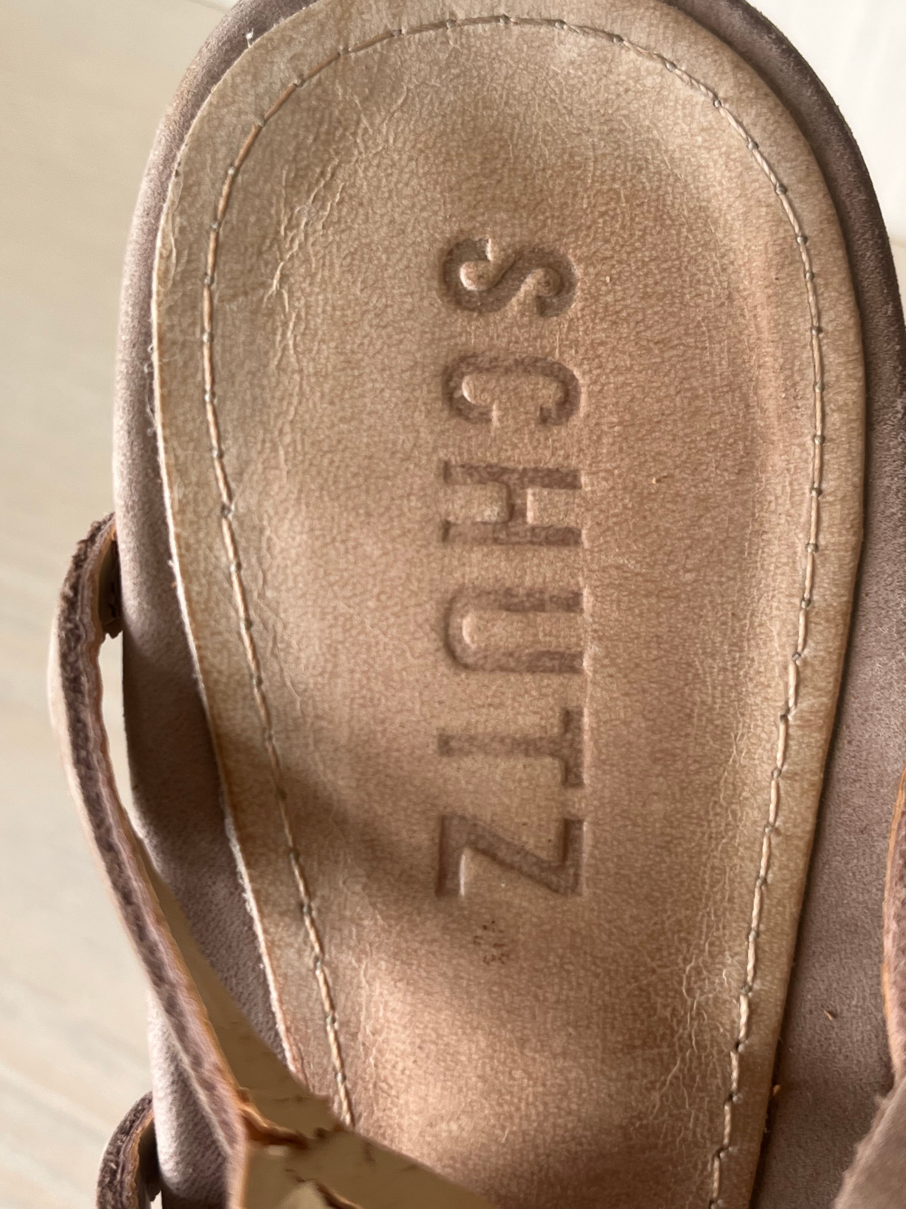Schutz Caged Wedge Suede Sandals | Beige | EU 37 | Normal Use Condition