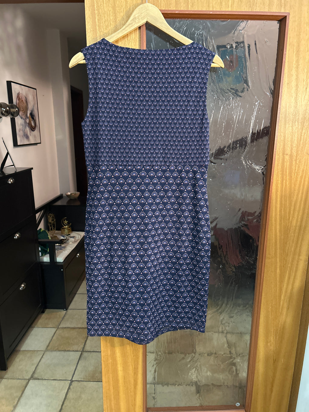 Esprit Sleeveless Shift Dress, Black Multicolor Pattern, Size M, Very Good