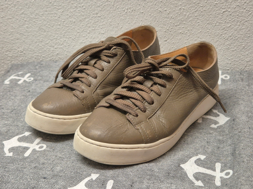Santoni Low-Top Leder-Sneaker Grau EU 37 Gebraucht