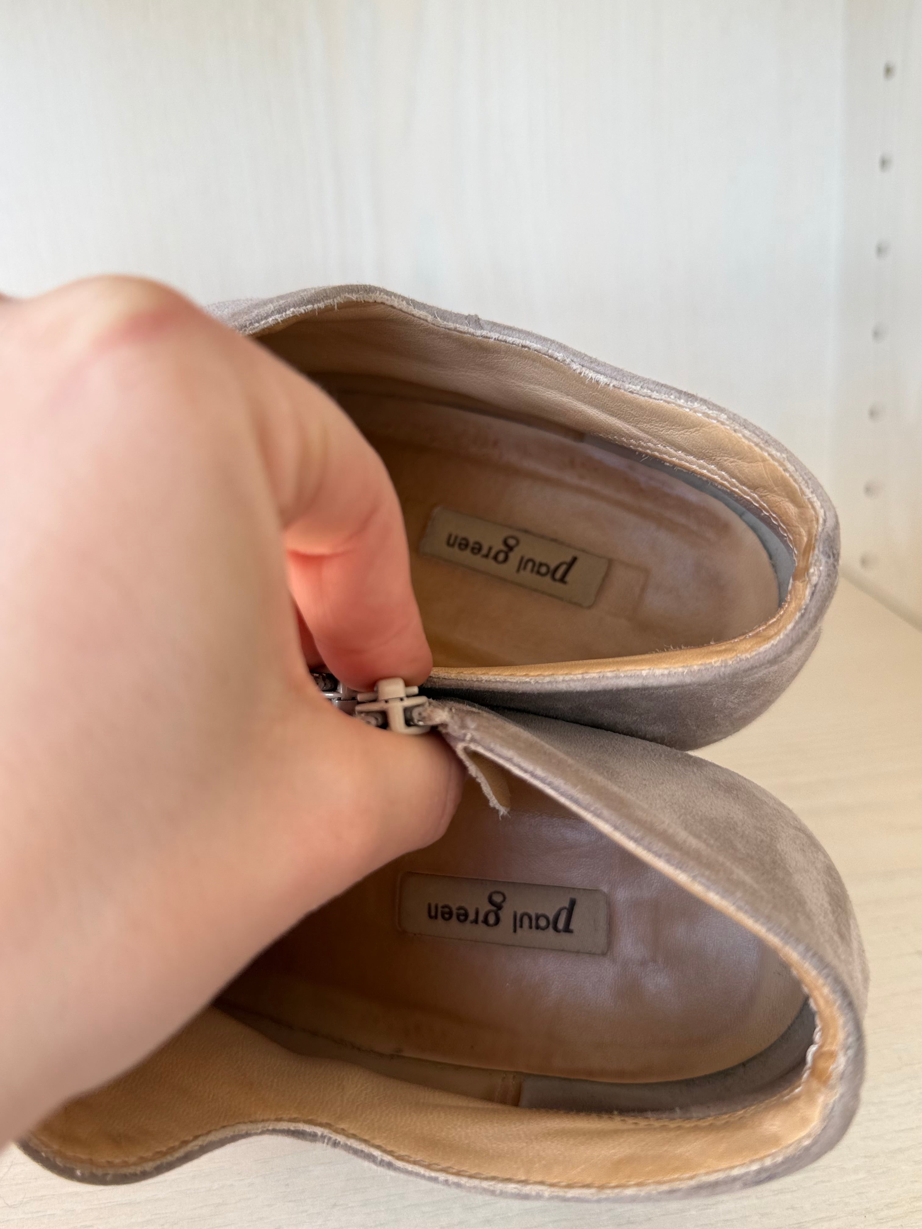 Paul Green Ankle Boots – Wildleder, Taupe, Gr. 38, Guter Zustand