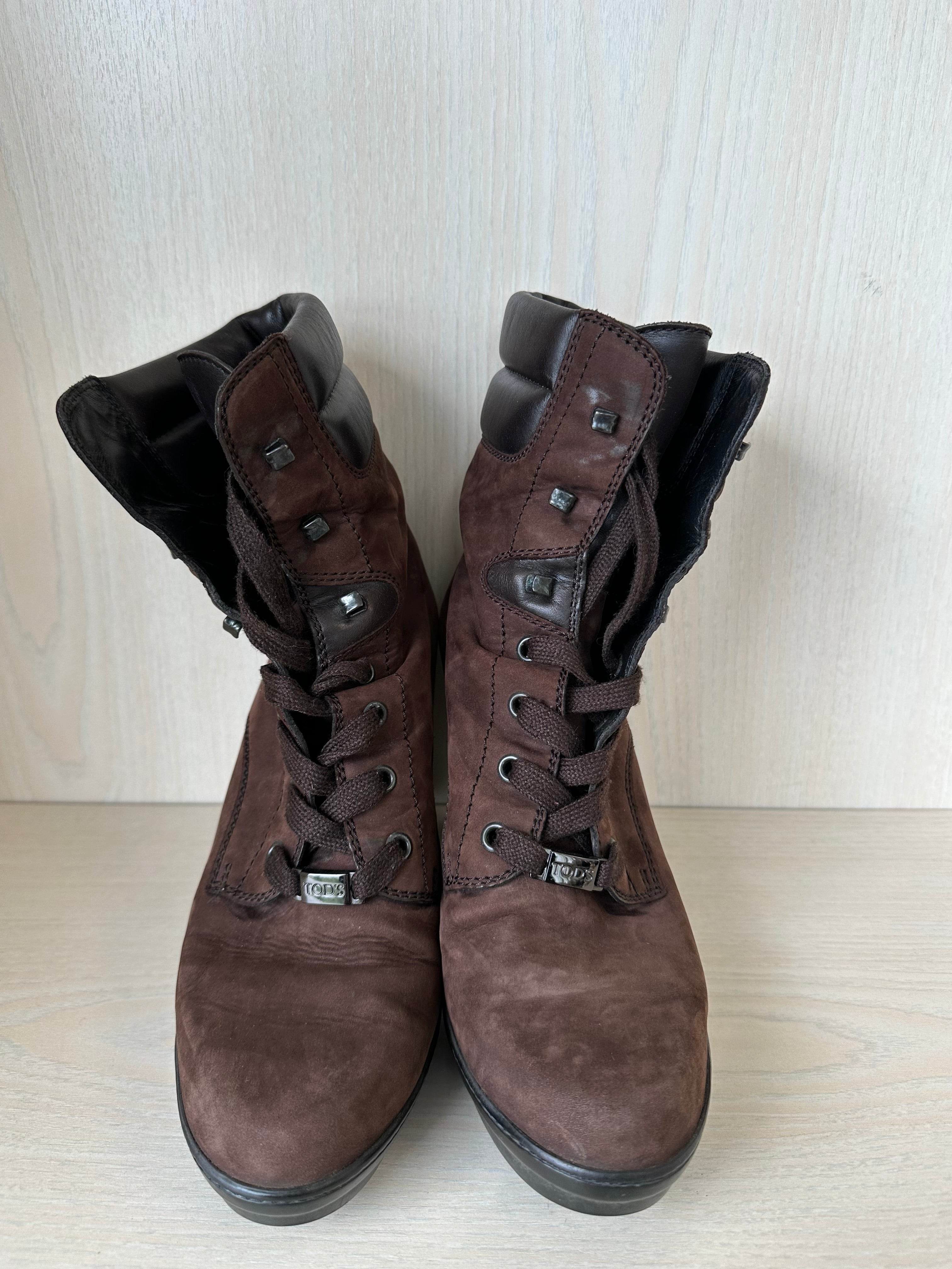 Tod’s Schnürstiefeletten – Wildleder, Braun, Größe 38, Gebraucht