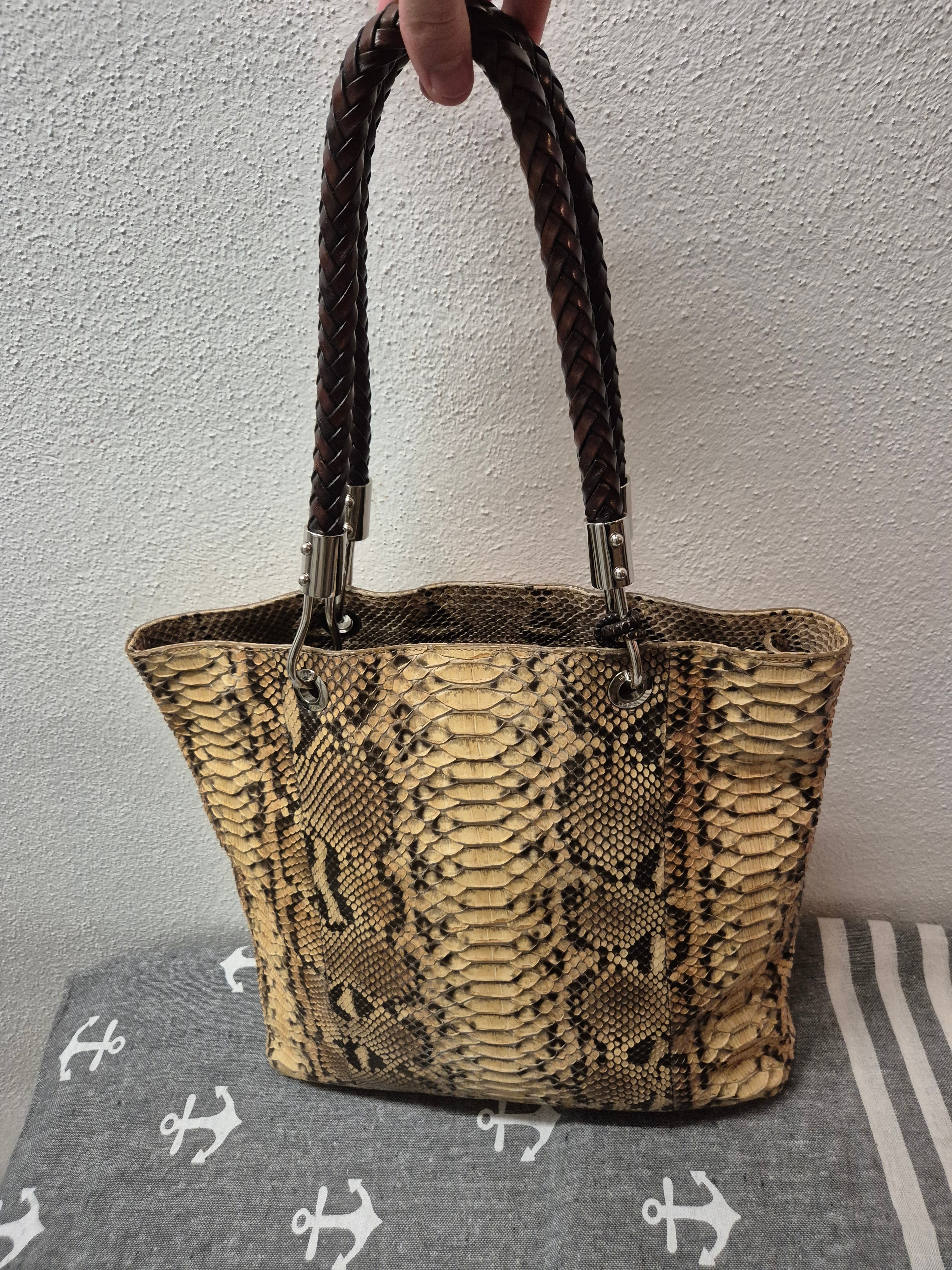 Michael Kors Bancroft Genuine Snakeskin Medium Tote Bag Very Good Condition