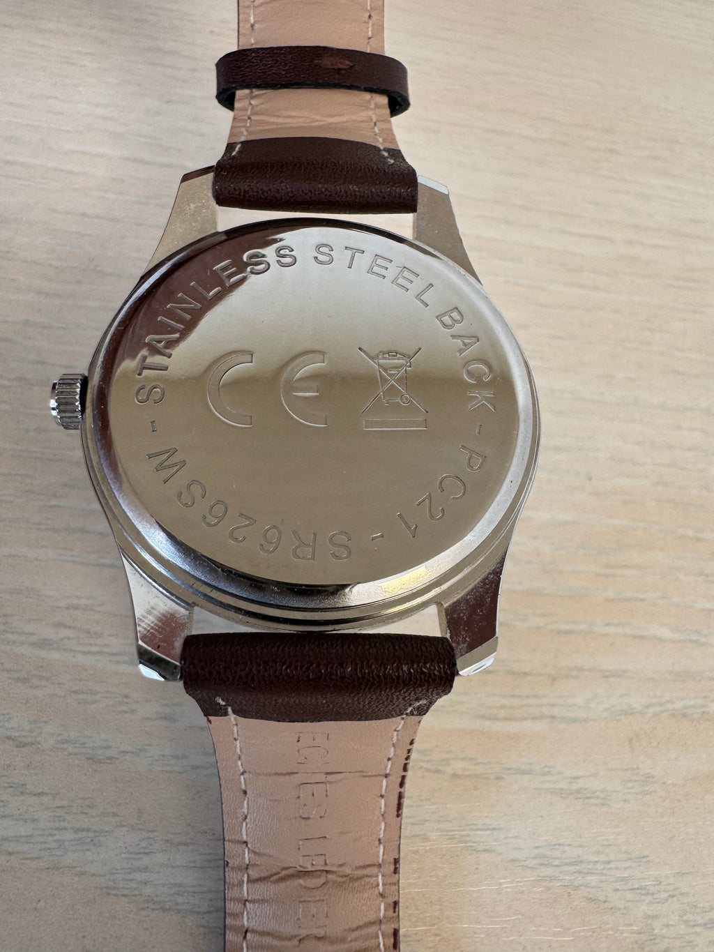 Pierre Cardin PC21 Quartz Watch, Black Dial, Brown Leather Strap, 42mm, Very Good