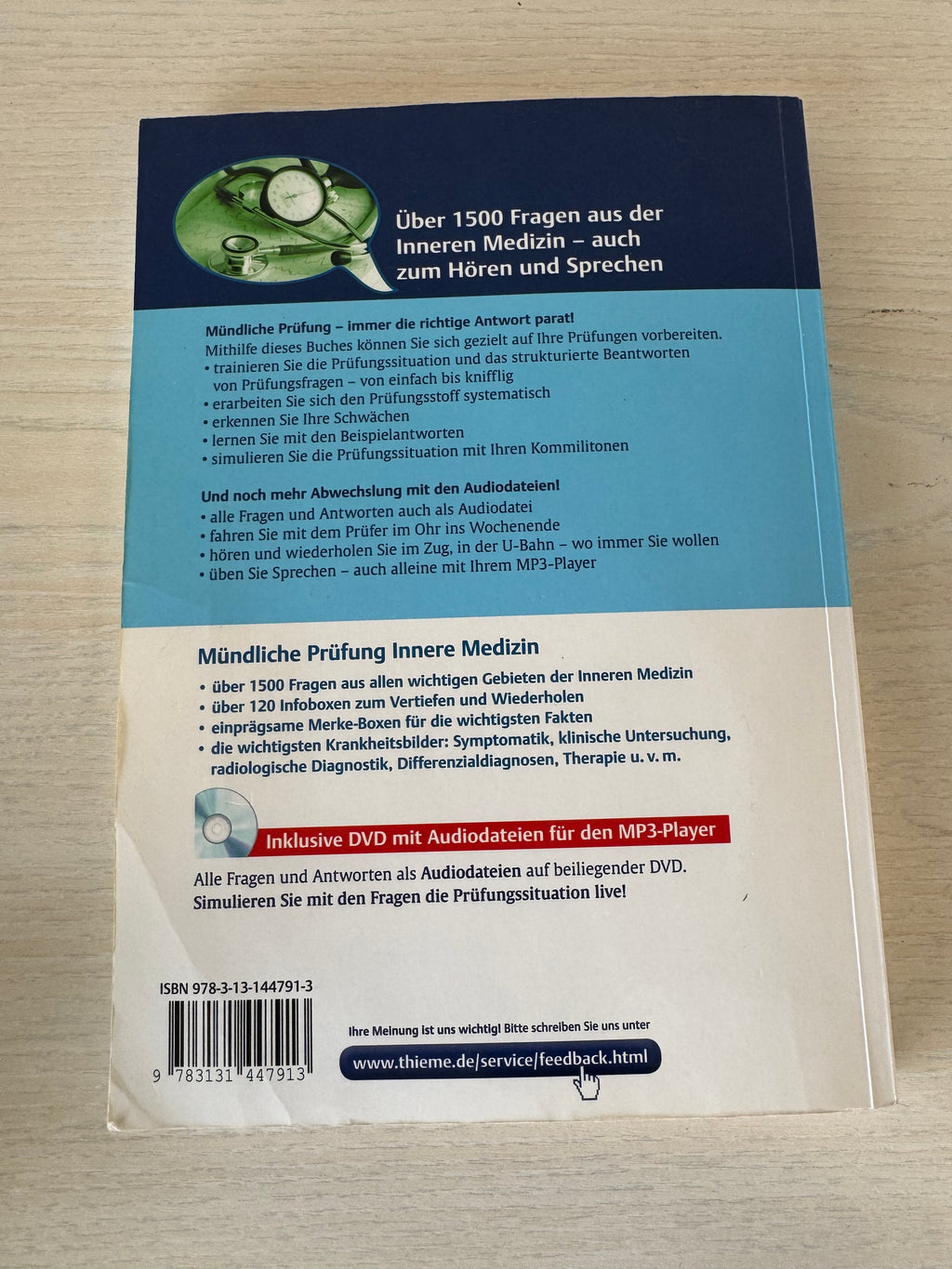 Thieme Oral Examination – Internal Medicine, 1st Ed., Paperback + DVD, Good