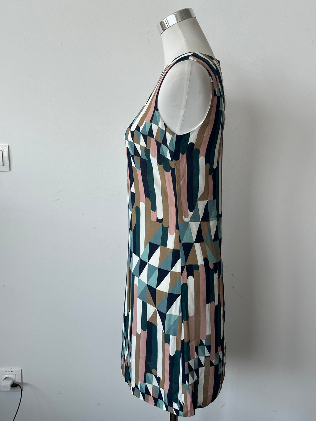M Missoni Geometric Print Kleid Viskose Multicolor IT38 XS Wie Neu